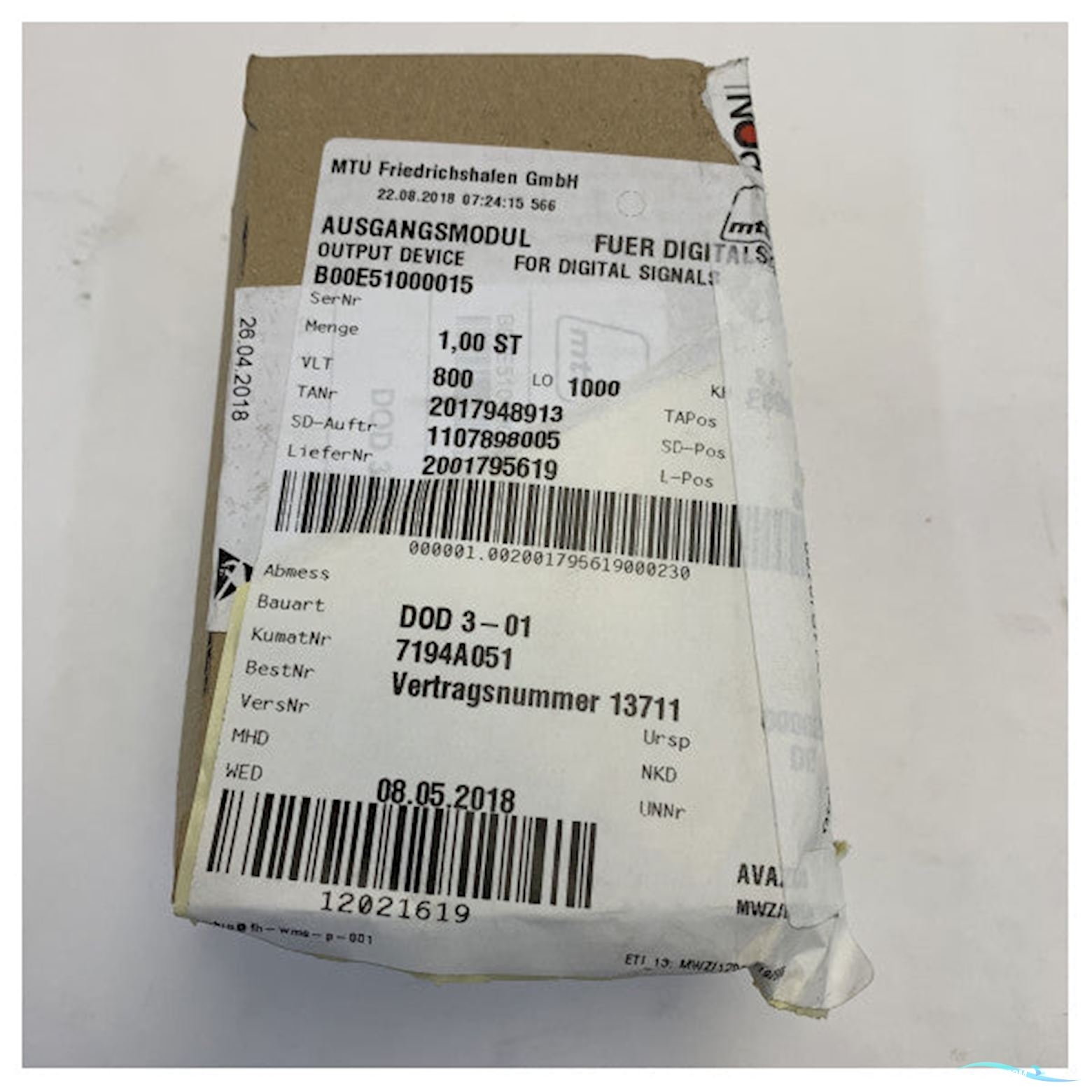 MTU B00E51000012 Digital Input Device for Engine Signals - B00E51000012