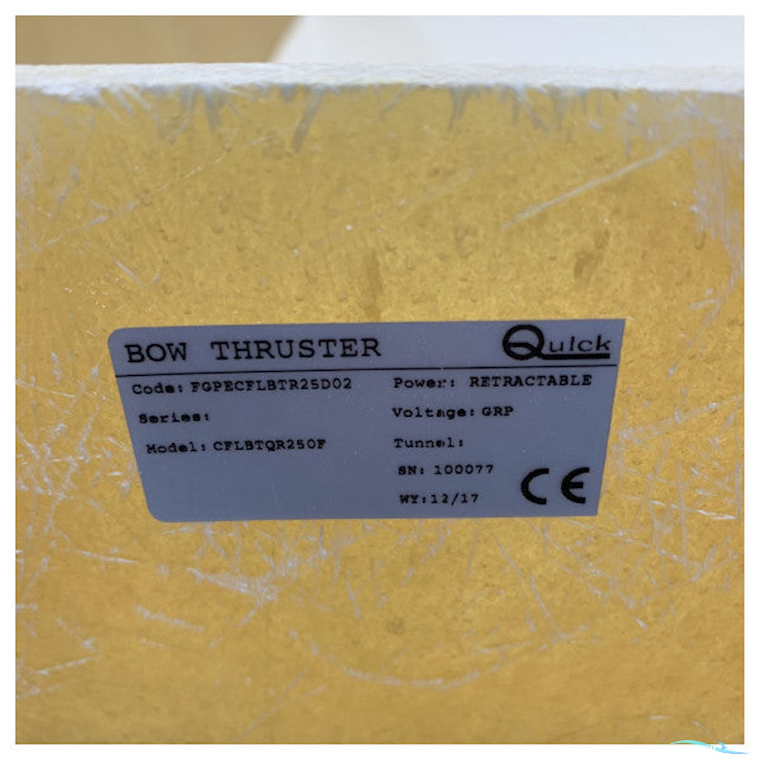Quick BTQR240-140 GRP Bowthruster Build-In Flange