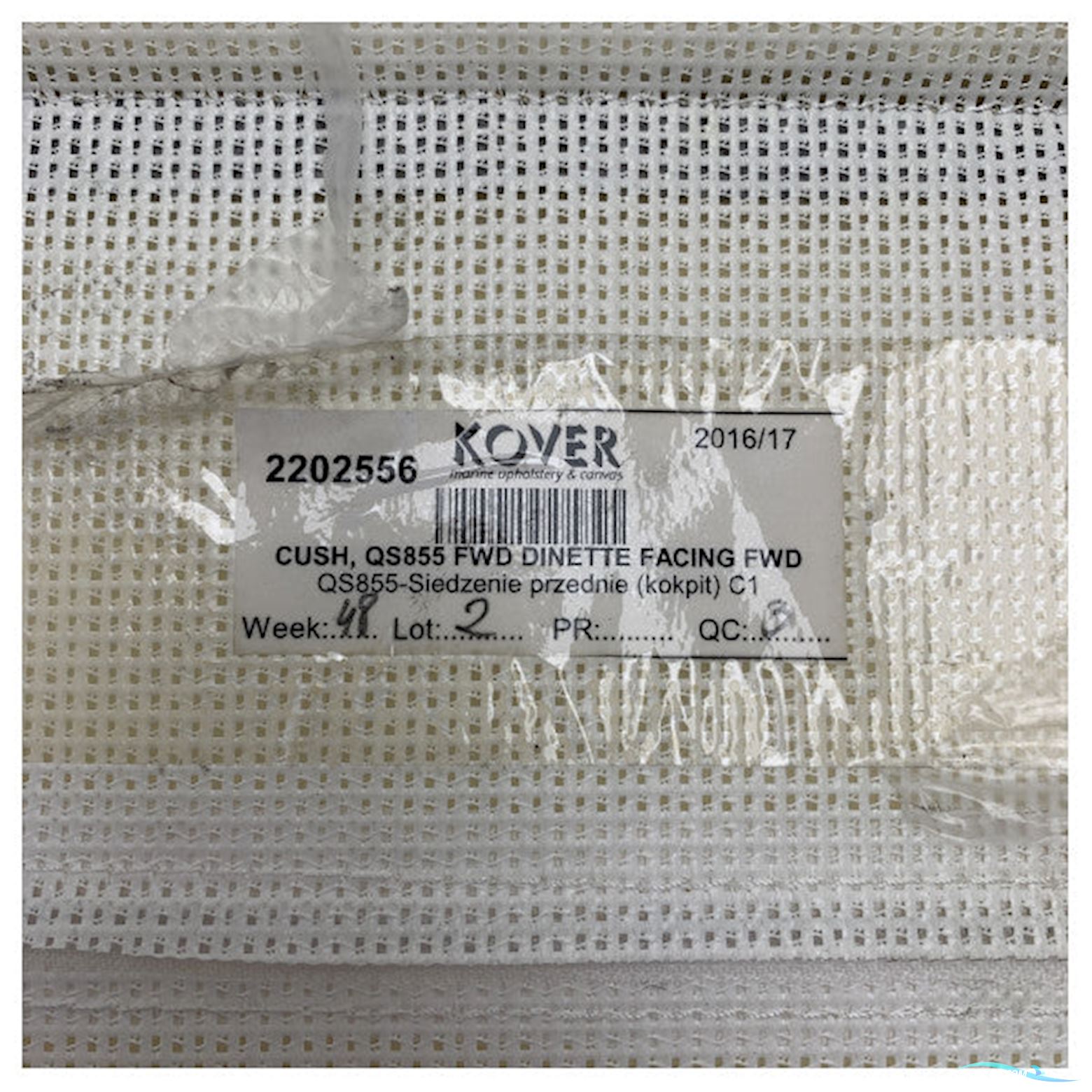 Quicksilver 855 Forward Facing Dinette Seat Cushion White - 2202556