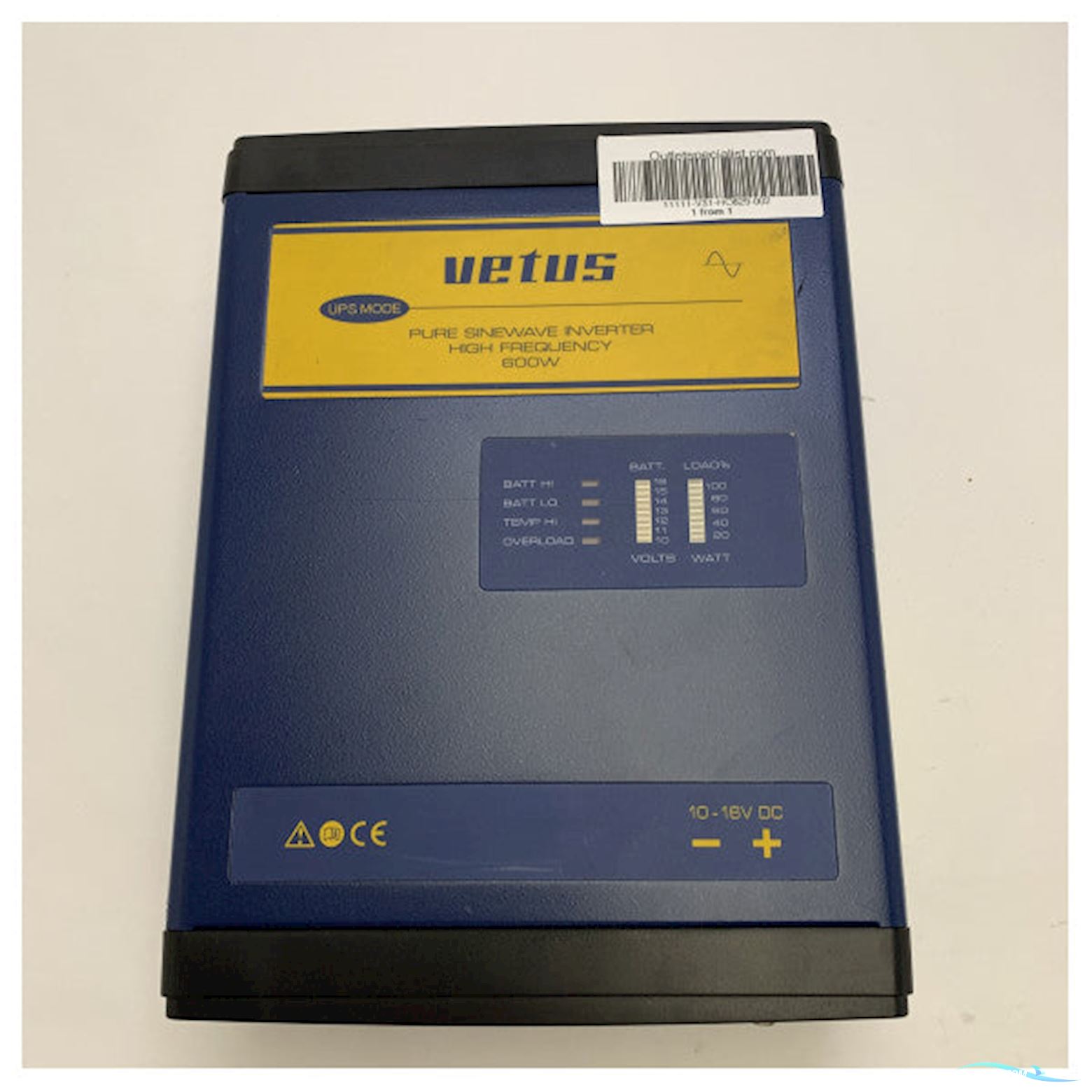 Vetus IV060012 12V 600W sine wave power inverter 230V