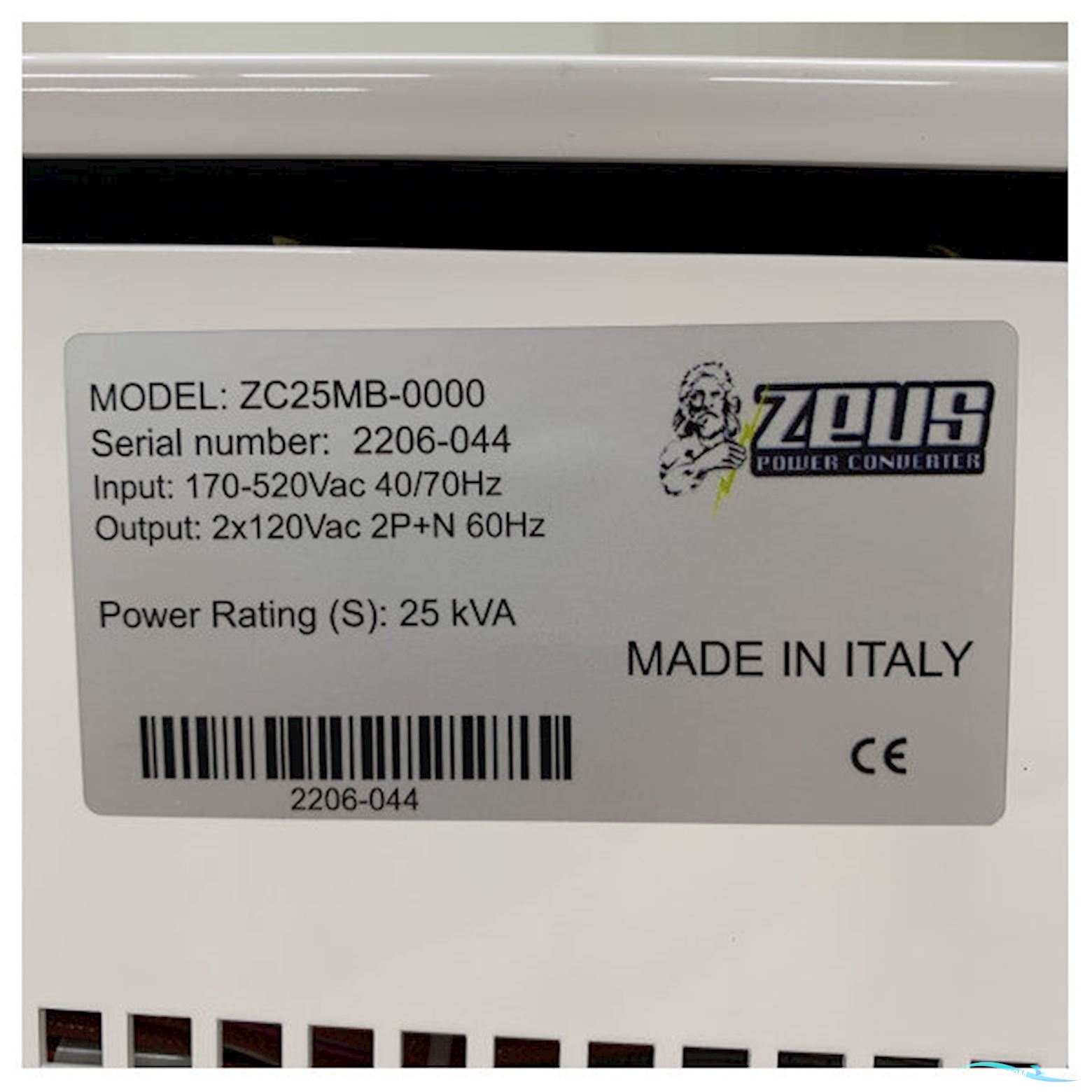 Zeus ZC25MB Marine Shore Power Converter 25Kva - 170-520V to 2x 120V