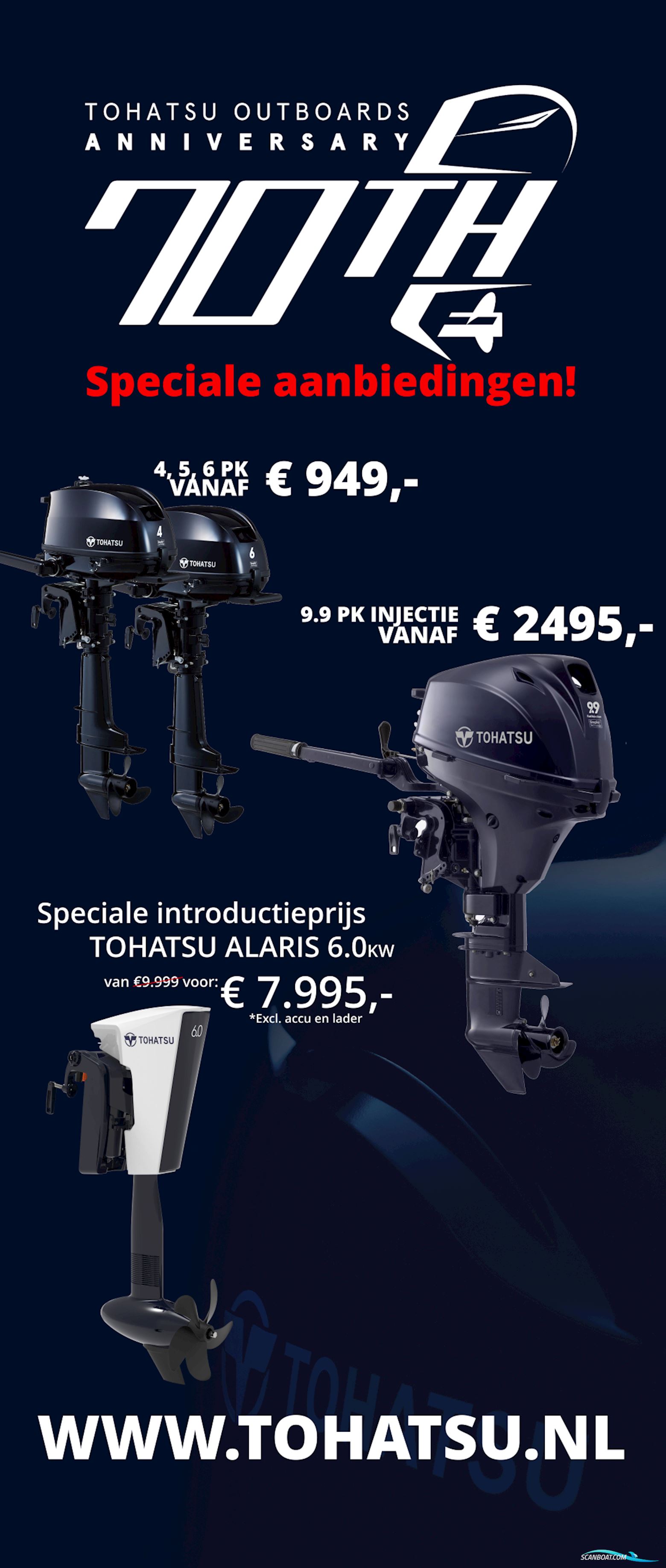 Tohatsu 6 PK Kortstaart Met 5 Jaar Garantie