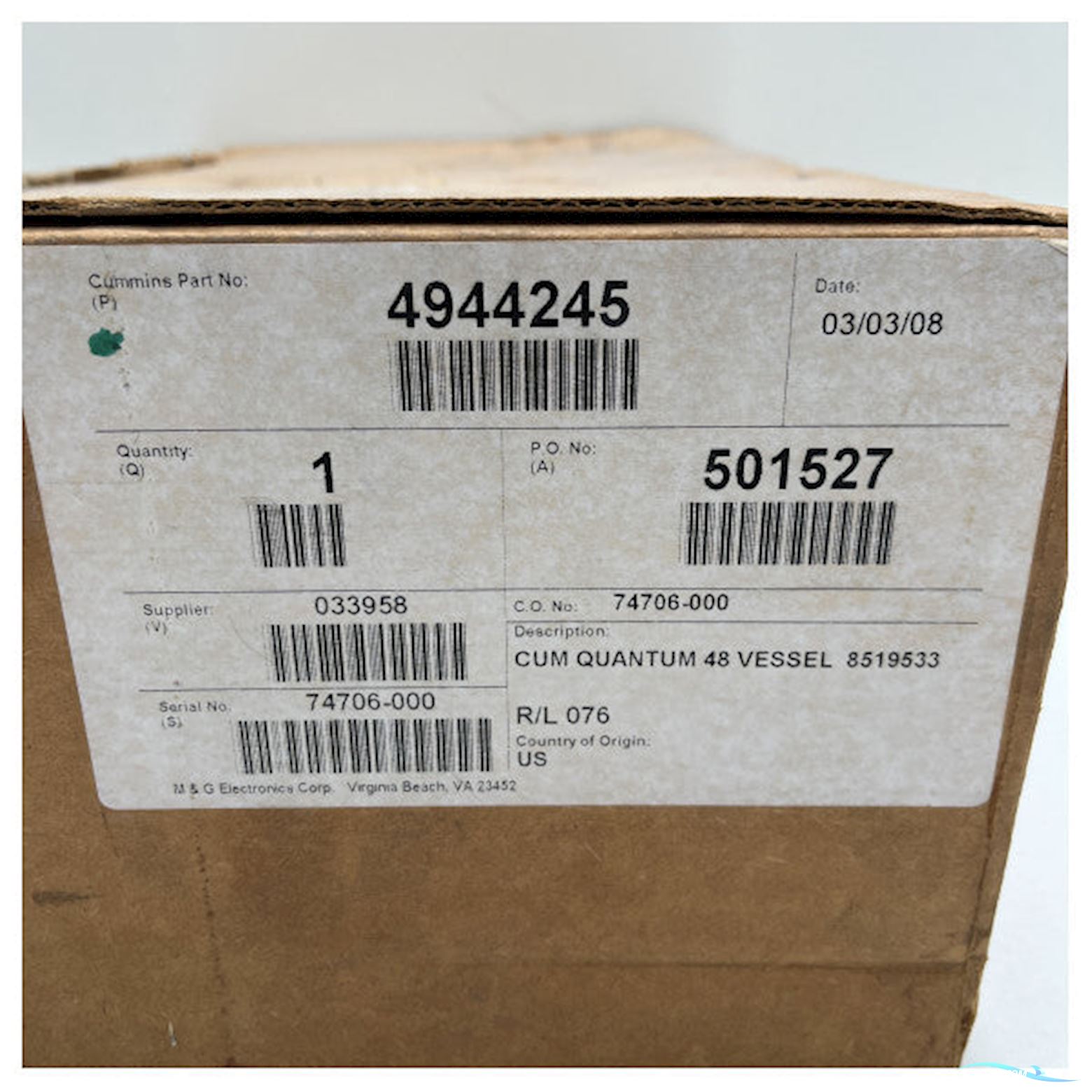 Cummins QSB/C/L/M Vessel Interface Panel 8519533 - 4944245