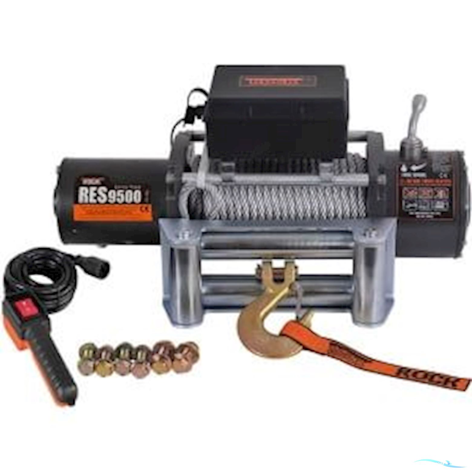 Rock res9500 el-trailerspil 12 vdc 4,9hk (3,6kw) 4313 kg Båtsutrustning 2025, Danmark
