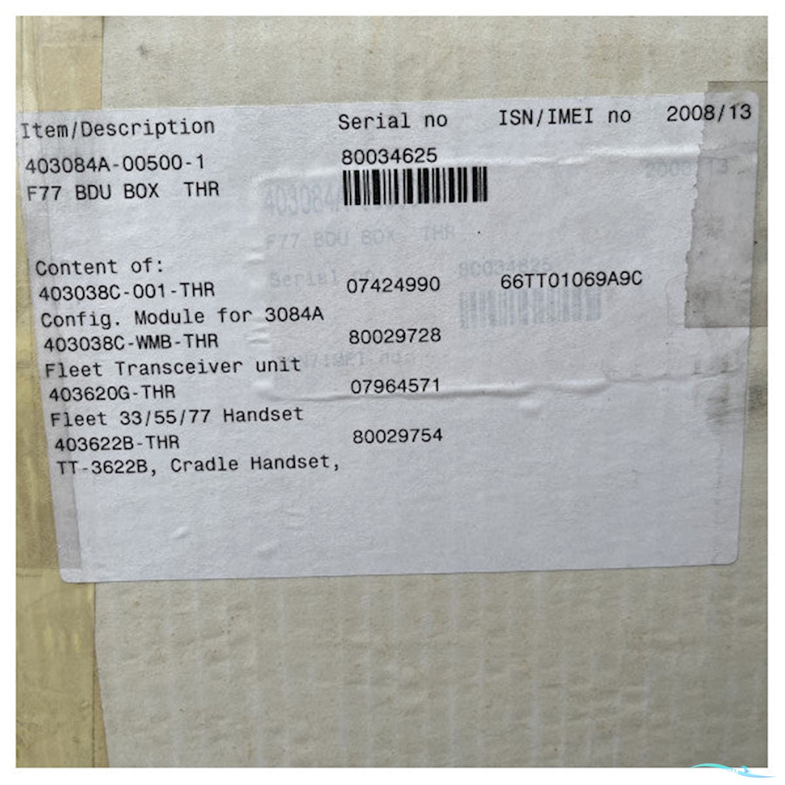 Sailor Fleet 77 satellite communication system - TT-3038C