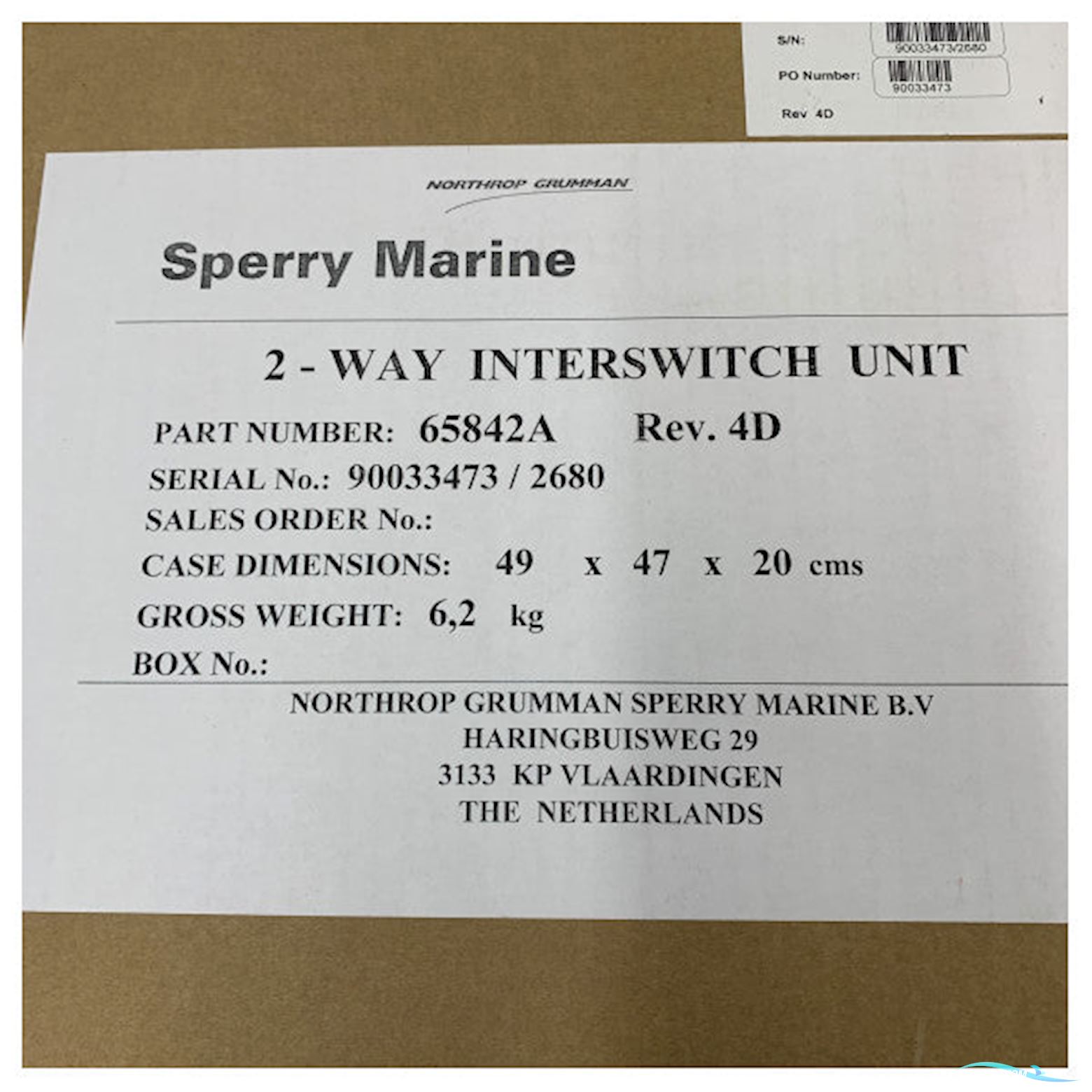 Sperry Marine 65842A 2-Way Interswitch Radar Unit