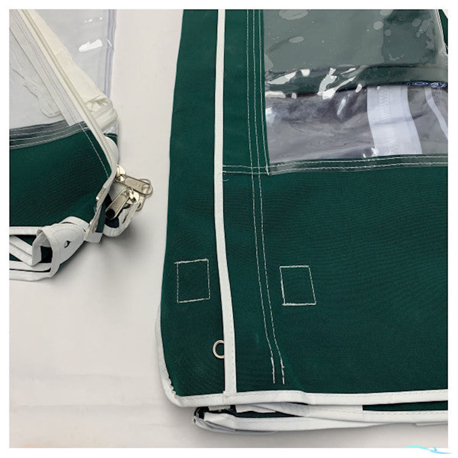 Uttern Green Canvas Boat Cover 5500DC Waterproof UV Resistant With Clear Window