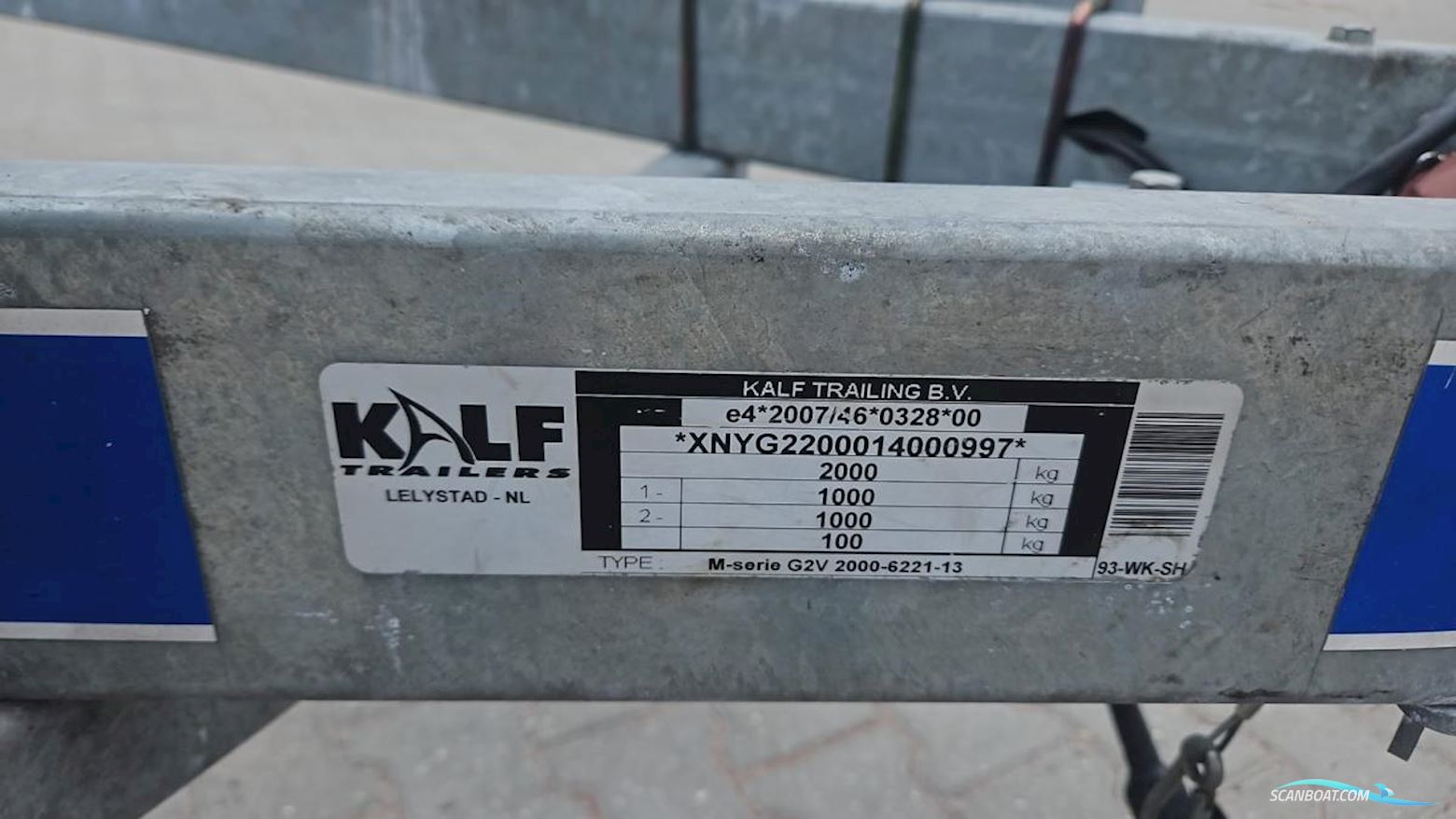 Kalf Boottrailer V-2000 Tandem-as