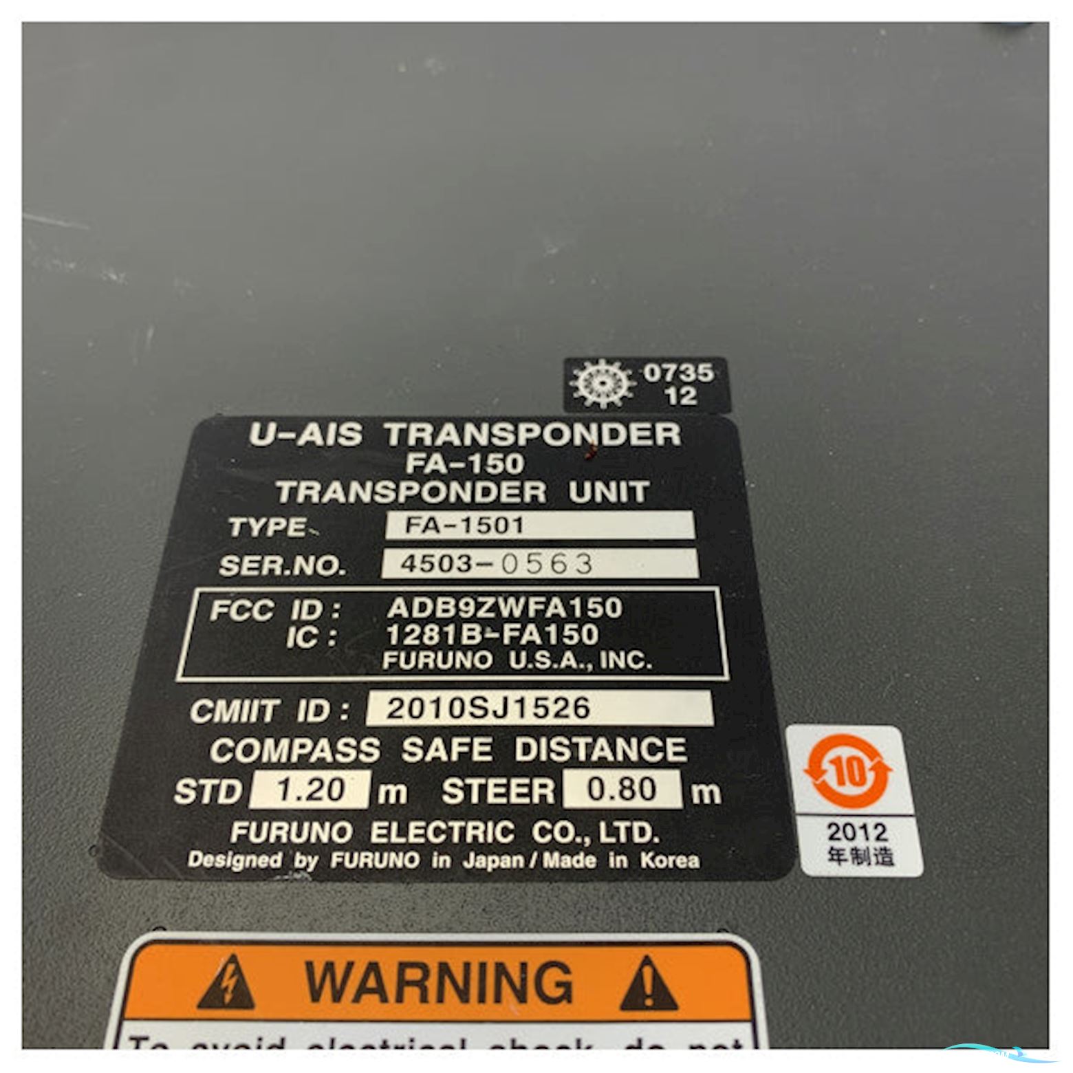 Furuno FA-1501 AIS Class A Transponder Unit - Marine Electronics - Used