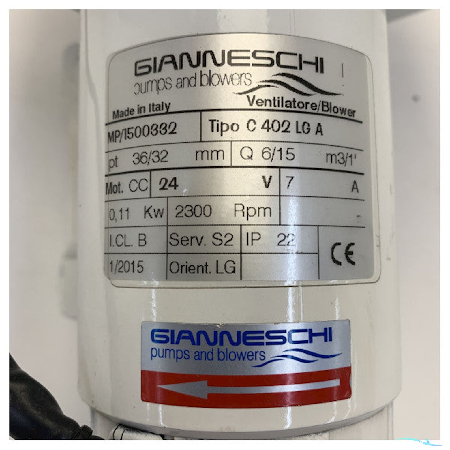 Gianneschi C402 LG centrifugal blower left rotation 24V