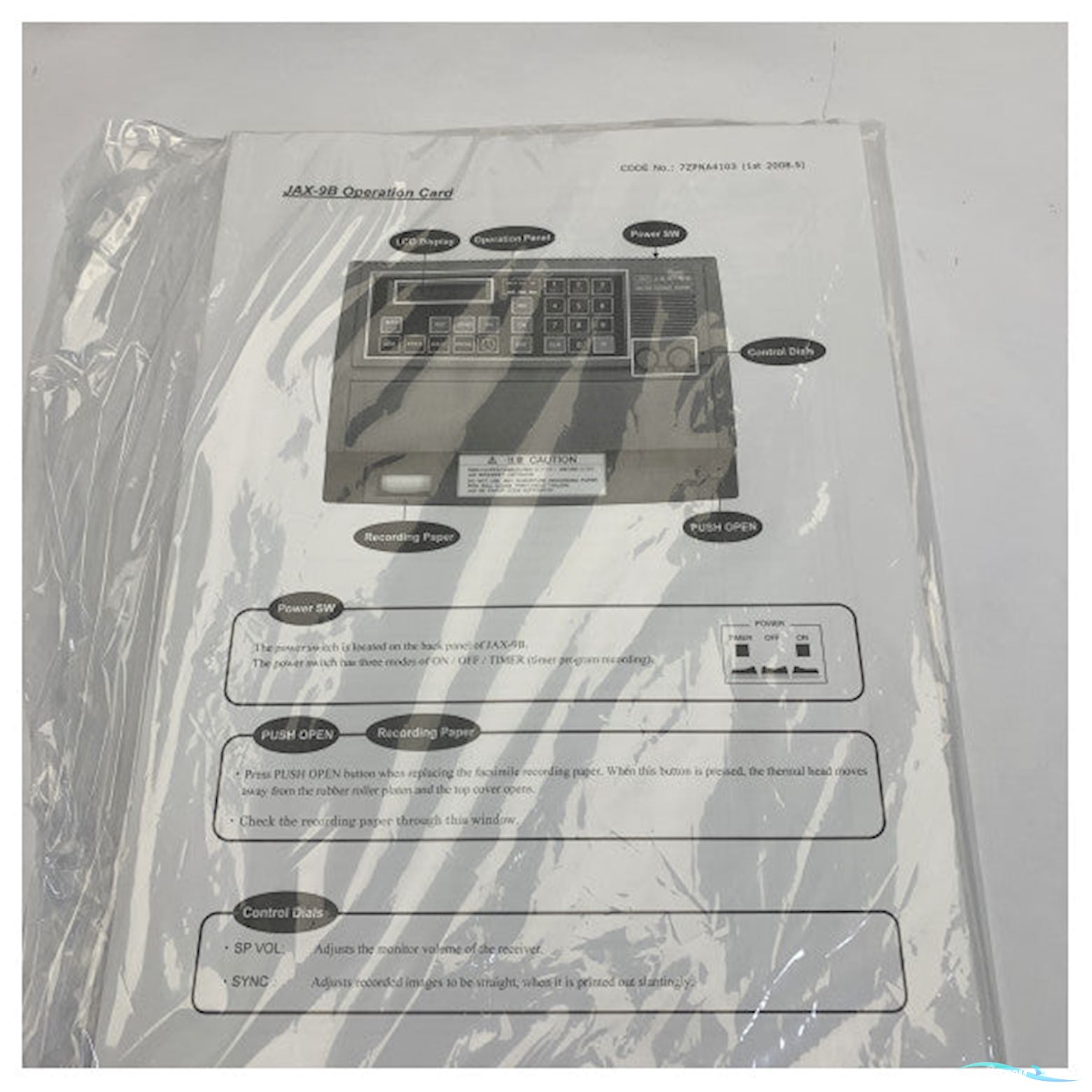 Jrc Jax-9B Marine Weather Fax Receiver With Printer