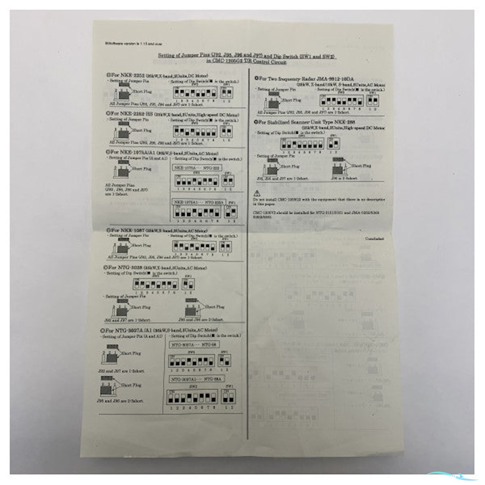 JRC Marine Radar Transmitter Receiver Control Unit - CMC1205G