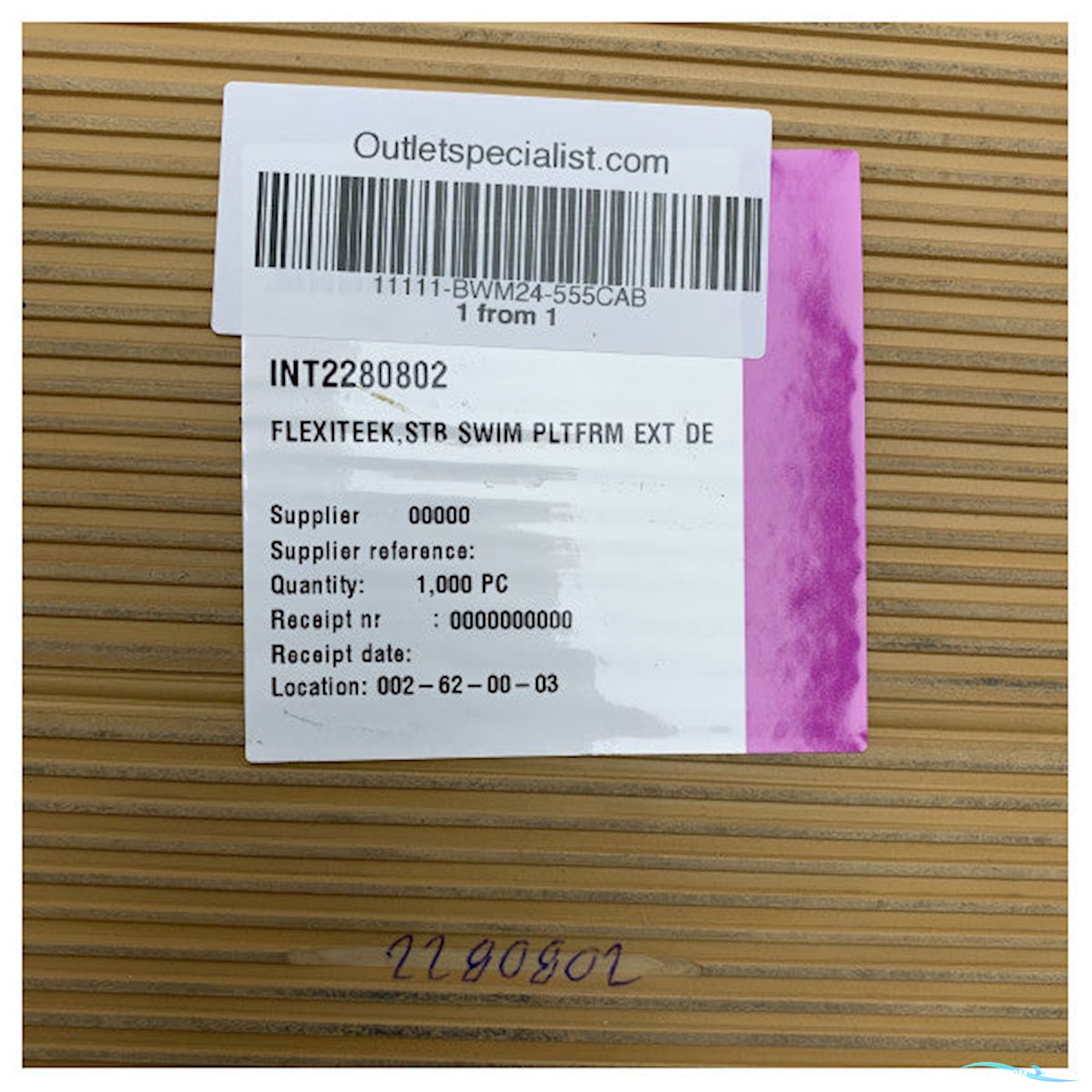 Quicksilver 555 Cabin Teak Inlay For Swim Platform Starboard Side - 555Cab