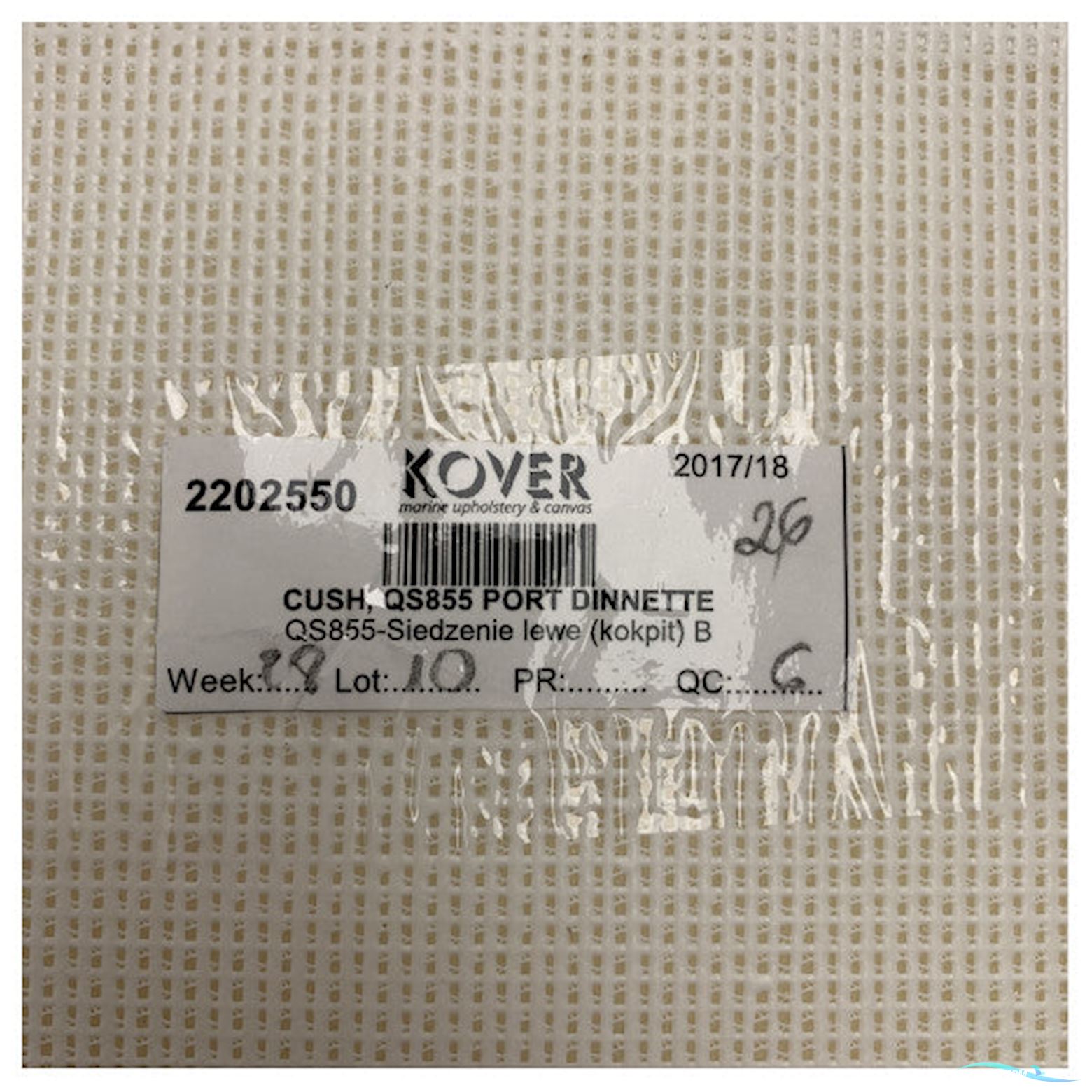 Quicksilver 805 Port Side Dinette Seat Cushion white - 2202550