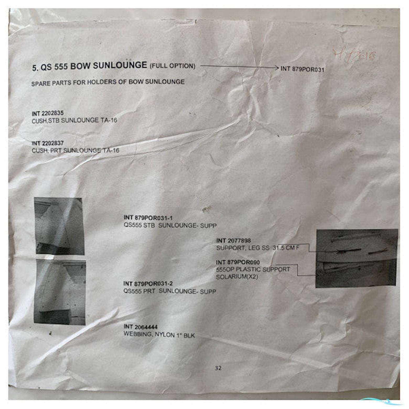 Quicksilver Activ 555 Open Bow Sunlounge Marine Seat Cushion Kit - 879Por031