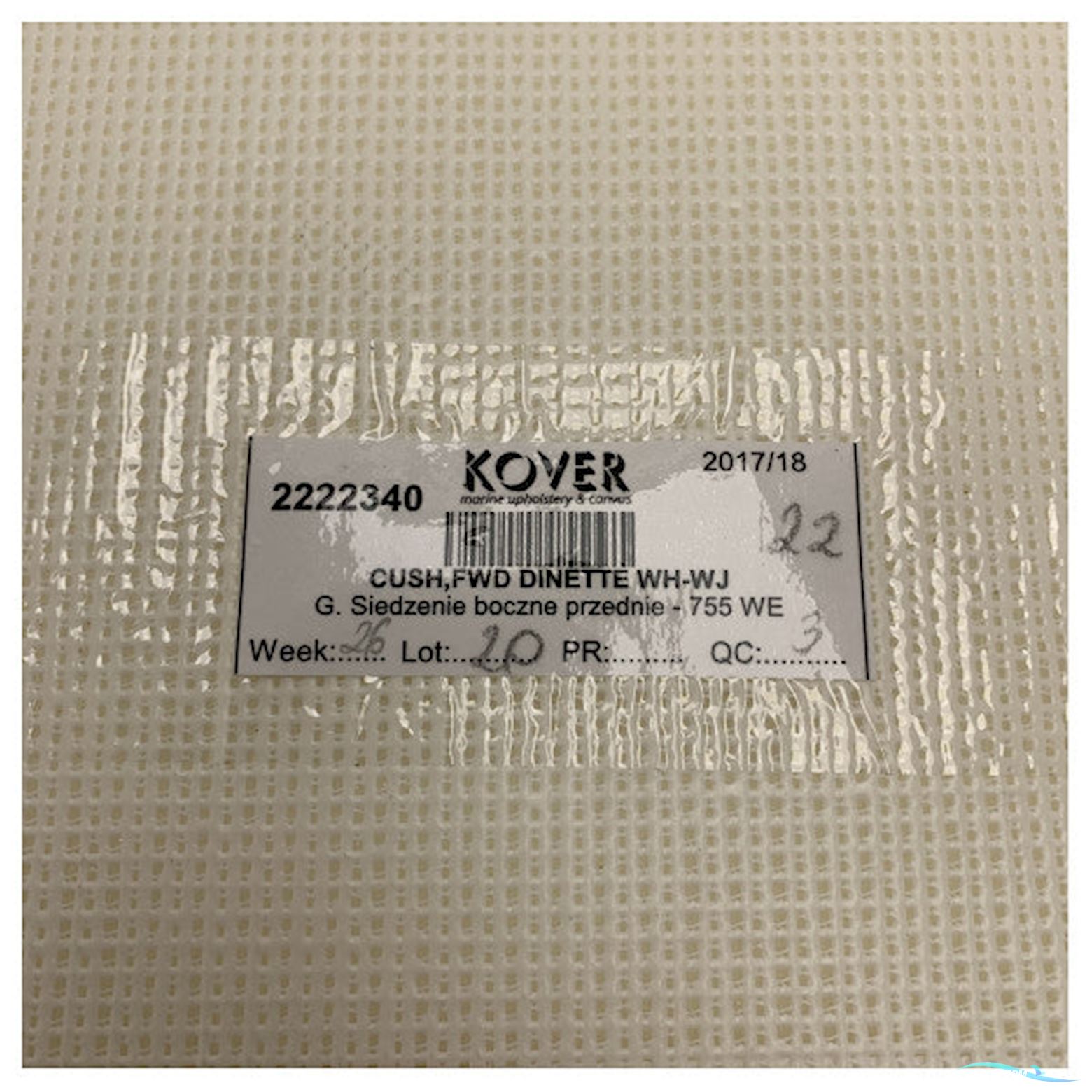 Quicksilver Activ 755 Weekend White Seat Cushion For Dinette Front Seat - 2222340