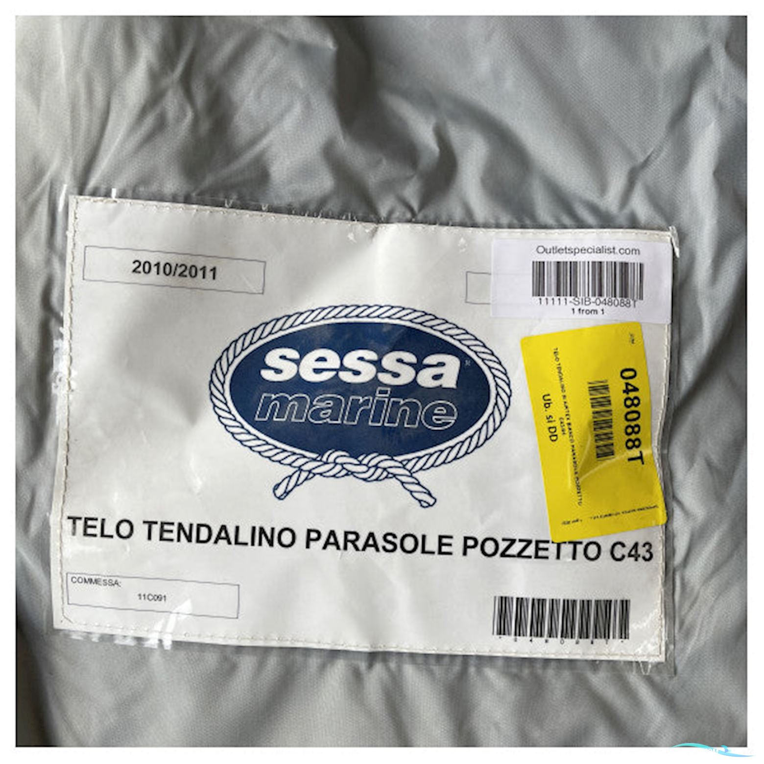 Sessa Marine C43 Sun Aft Cover - Durable Waterproof Boat Cover With Zipper, Beige