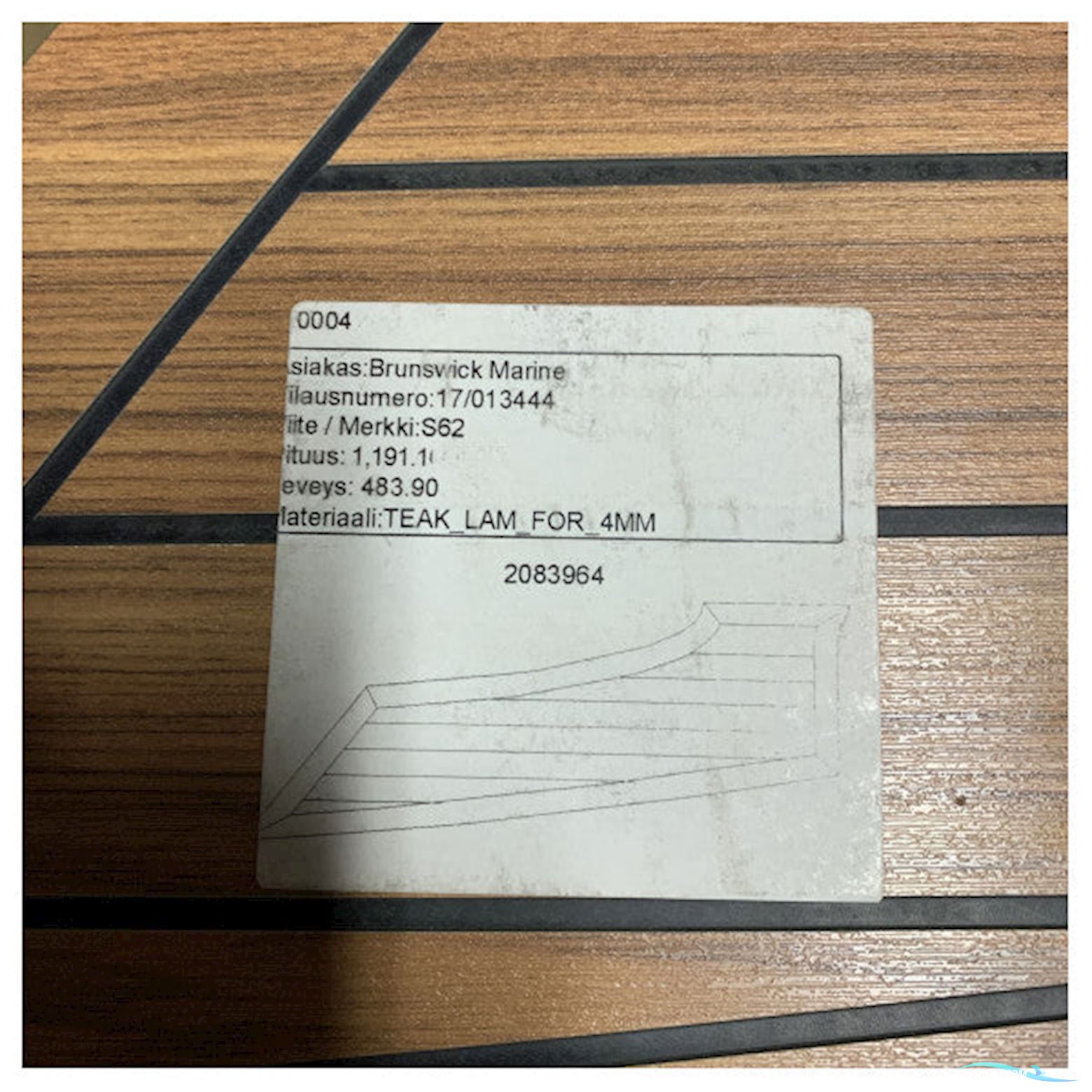 Uttern S62 Starboard Side Mid Teak Laminated Floor Kit 4 mm - 2083964