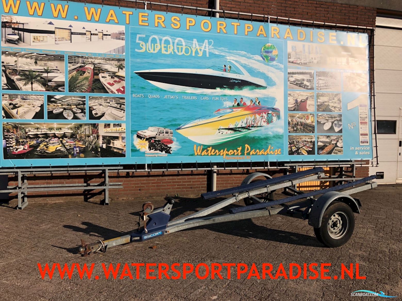 Stallingstrailer Ongeremd 1-Asser Escort Boattrailer 2024, The Netherlands