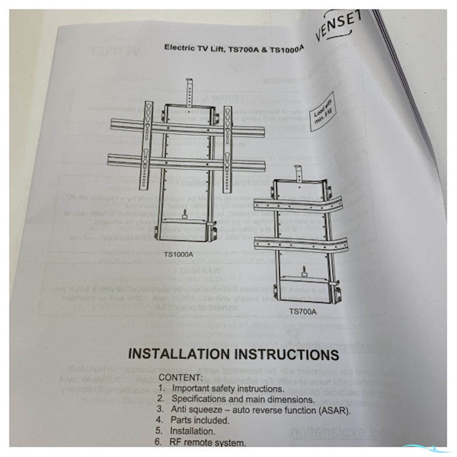 Exalto Venset Electric TV Lift TS700A For 65 KG TV 600 - 1300 mm