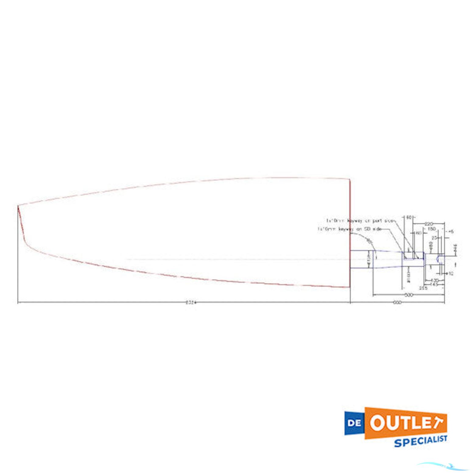 Jefa Hanse 575 Fiberglass Rudder Blade 126 mm - Tru0144