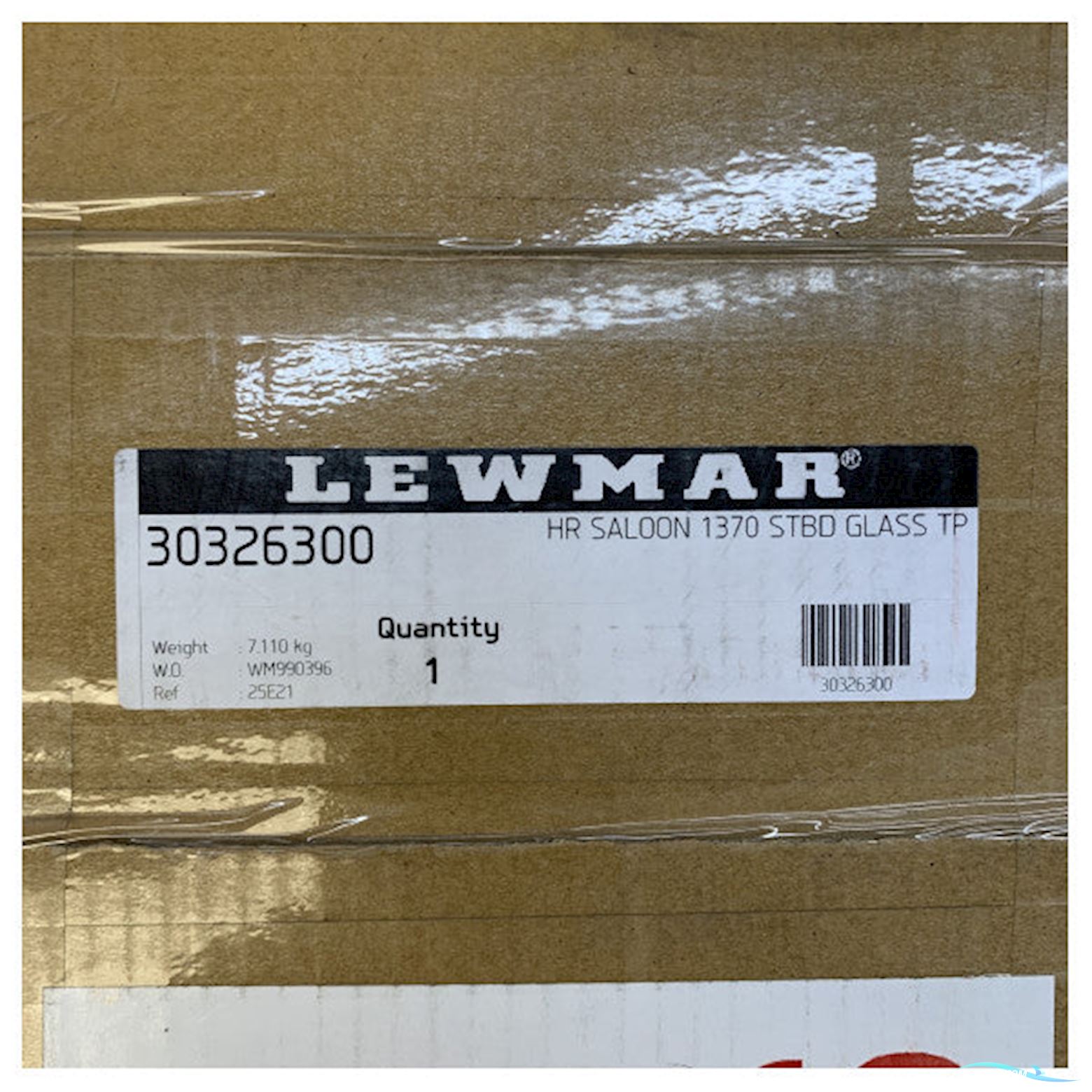 Lewmar 30326300 F3GTP Saloon Glass Portlight 1370 Starboard HR Black Frame