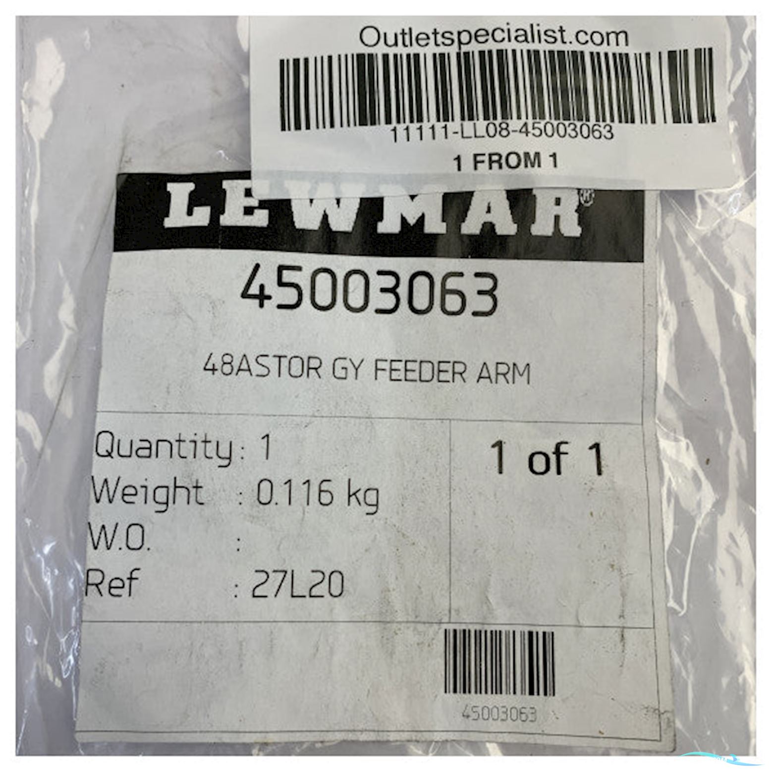 Lewmar 45003063 48ST Evo Feeder Arm For Yacht Winch Grey