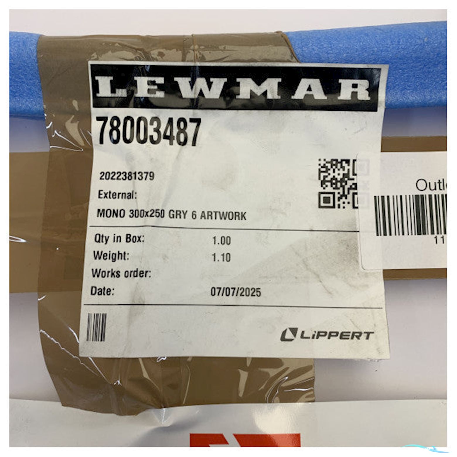 Lewmar DNR Mono Marine Glass Panel 300x250mm Gray Tint - 78003487