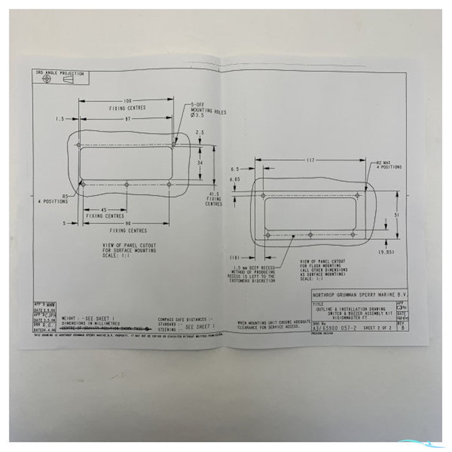Onbekend Northrop Sperry Radar Control Panel for X-Band and S-Band Systems - 65903KG-3