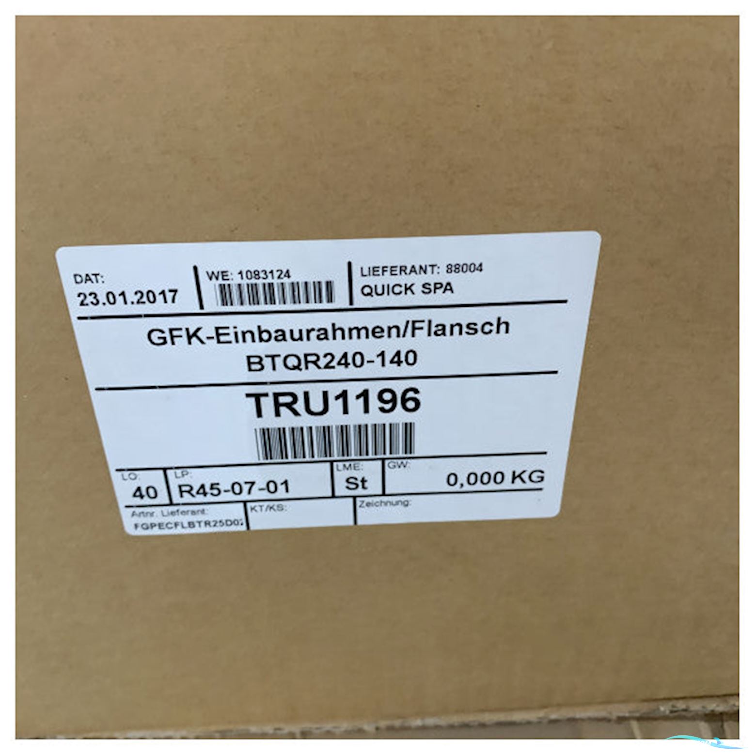 Quick BTQR240-140 GRP Bowthruster Build-In Flange