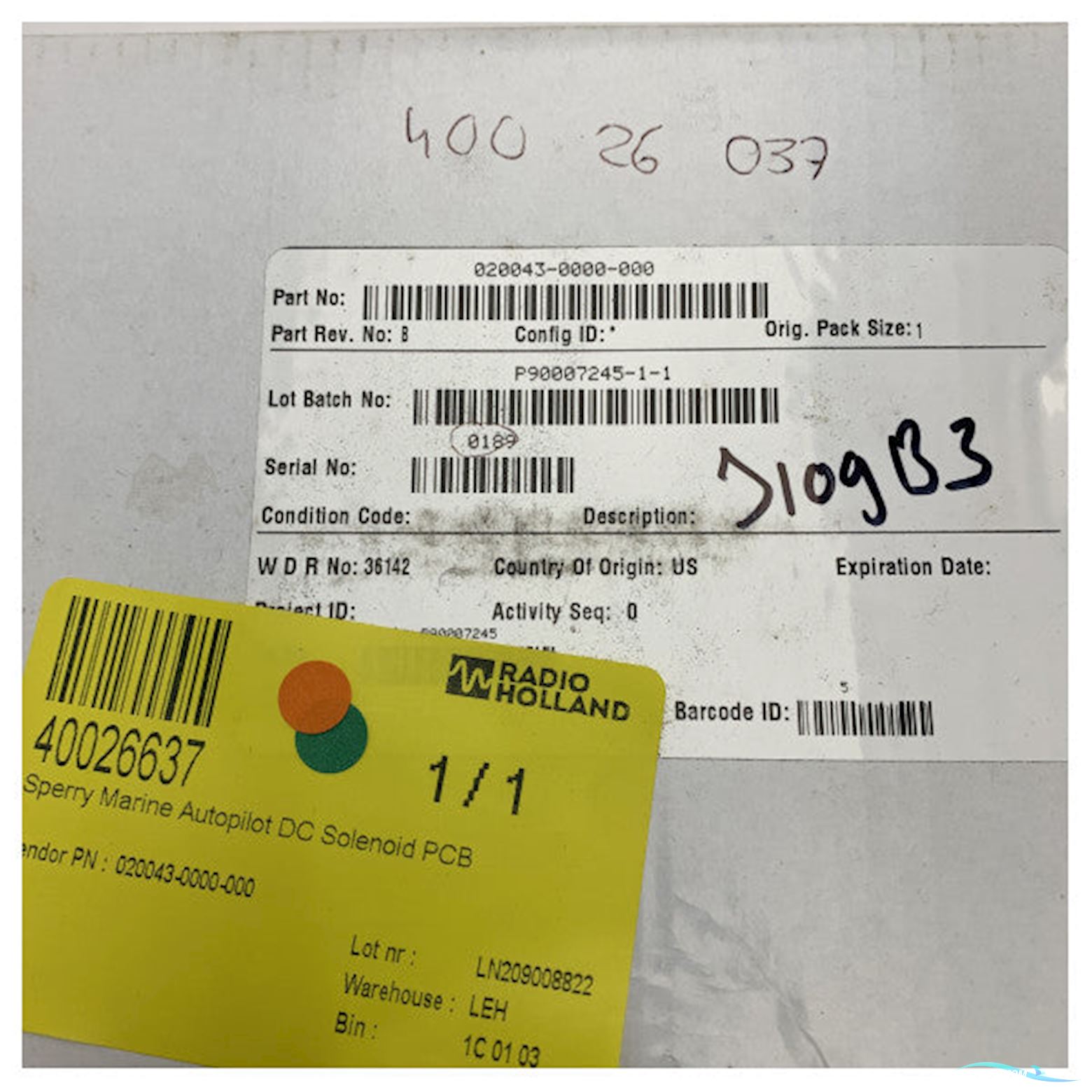 Sperry Marine 020043-0000-000 Autopilot DC Solenoid Pcb