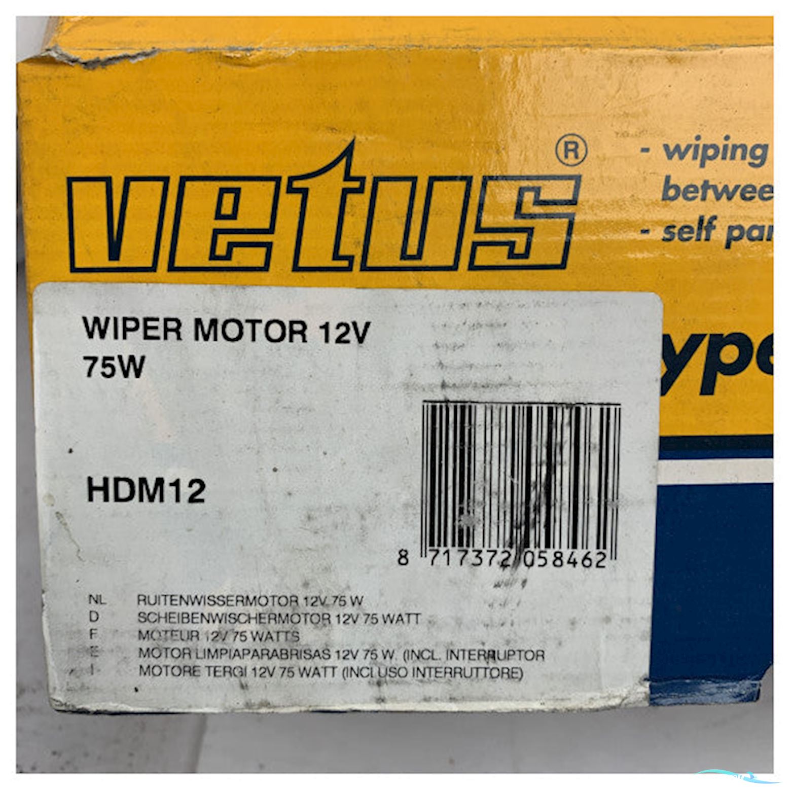 Vetus Windshield Wiper Motor HDM12 12V 75W for Marine Boats - Powerful & Durable