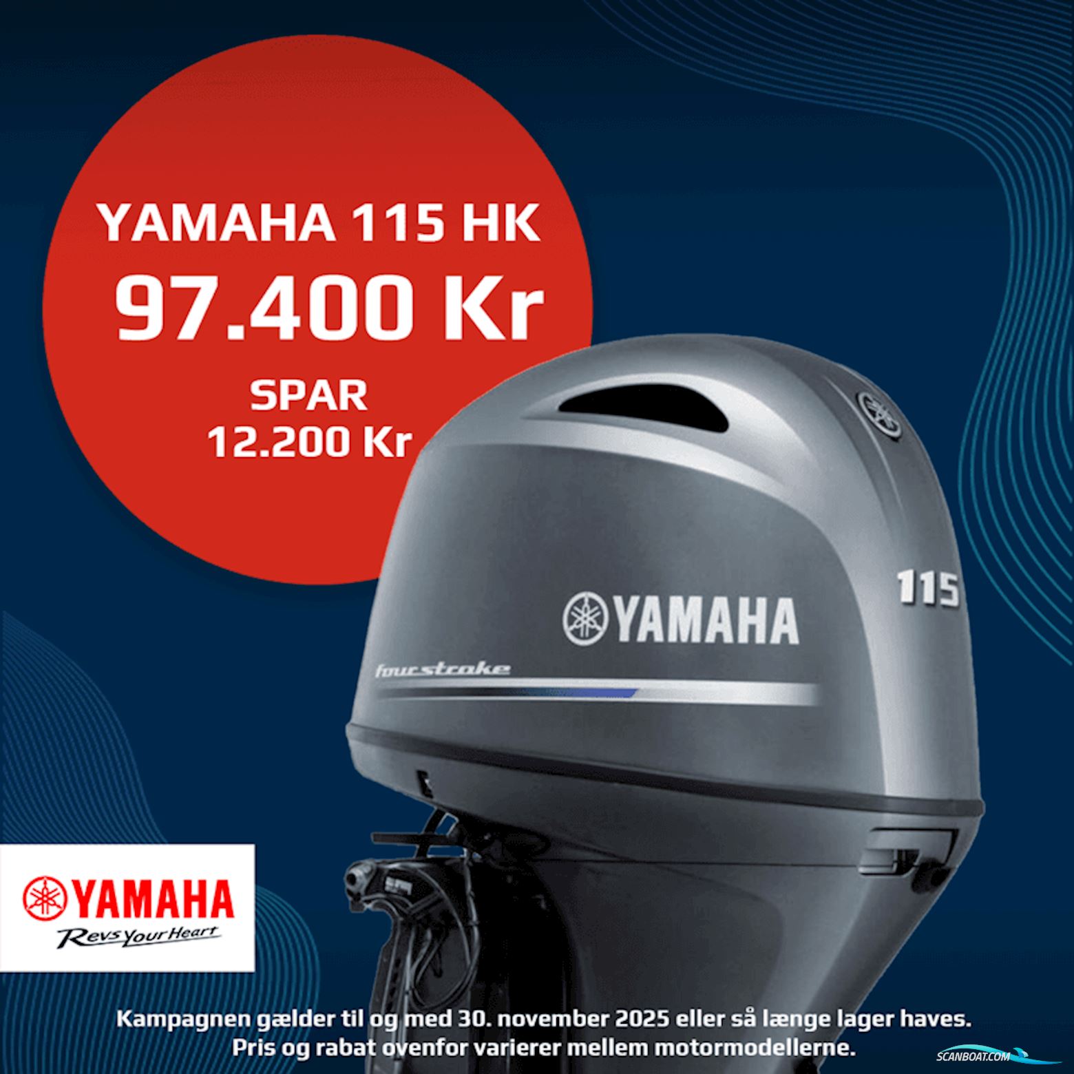Yamaha F115LB Bootsmotor 2025, mit Yamaha F115LB motor, Dänemark