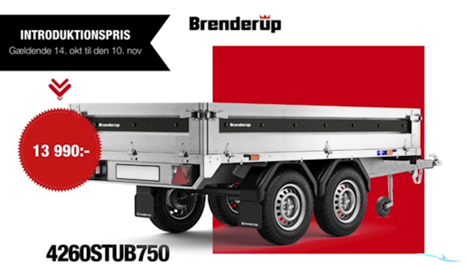 Brenderup 4260 ST, Stål, 750 kg - Spris ! Bootstrailer 2024, Dänemark