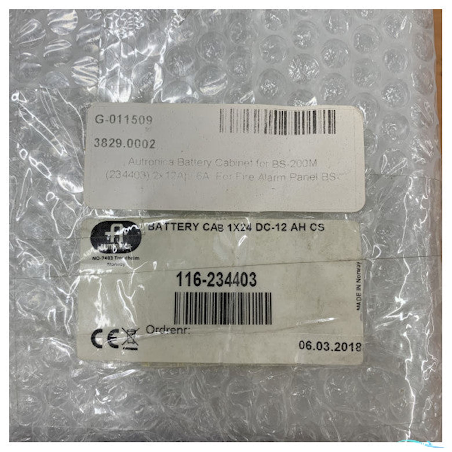 Autronica Battery Cabinet For BS-200M - 234403 - 2x12Ah