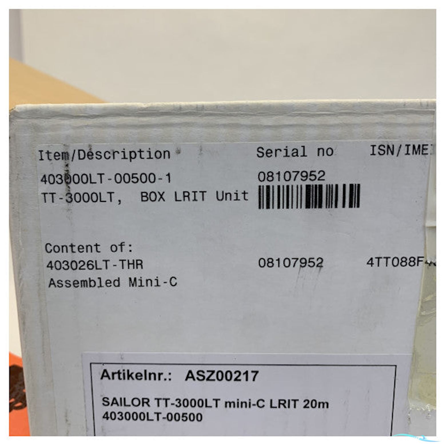 Cobham Sailor TT-3000LT Mini -C Lrit Antenne With 20M Cable - TT-00-403000LT-00500