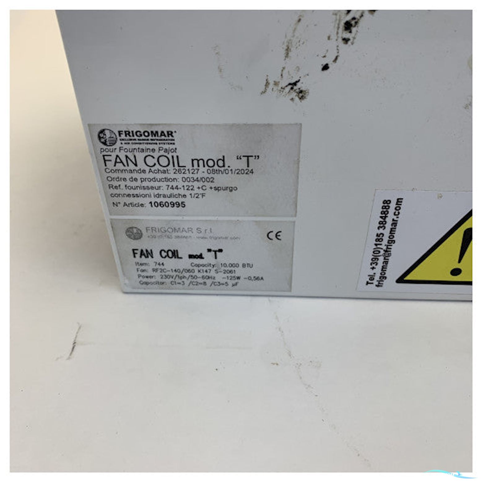 Frigomar 744 Marine Fan Coil Aircon Unit 230V 10.000 Btu