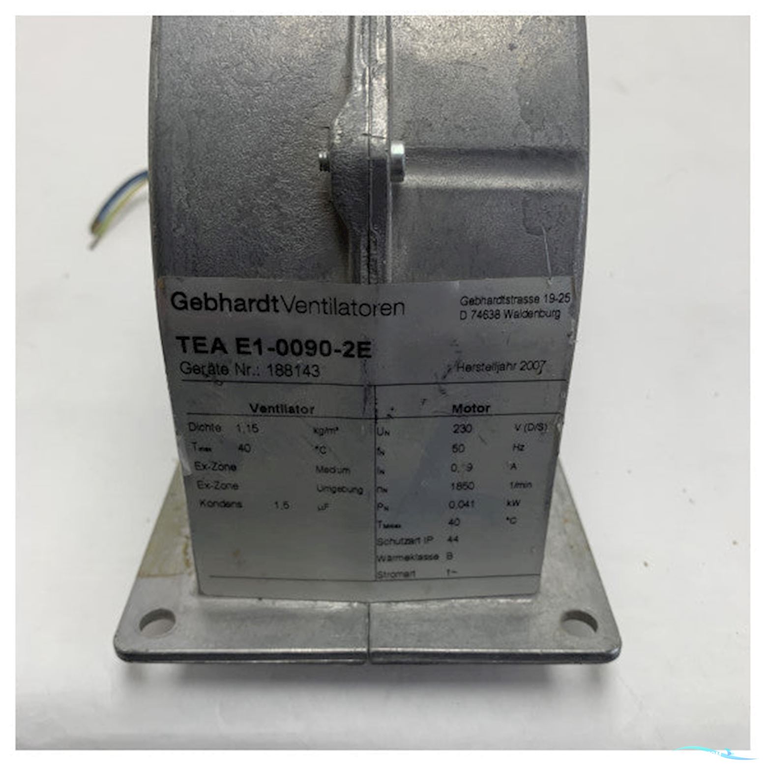 Onbekend Used Gebhardt Durable Centrifugal Fan E1-0090-2E - 230V Robust Ventilation For Ship Spaces