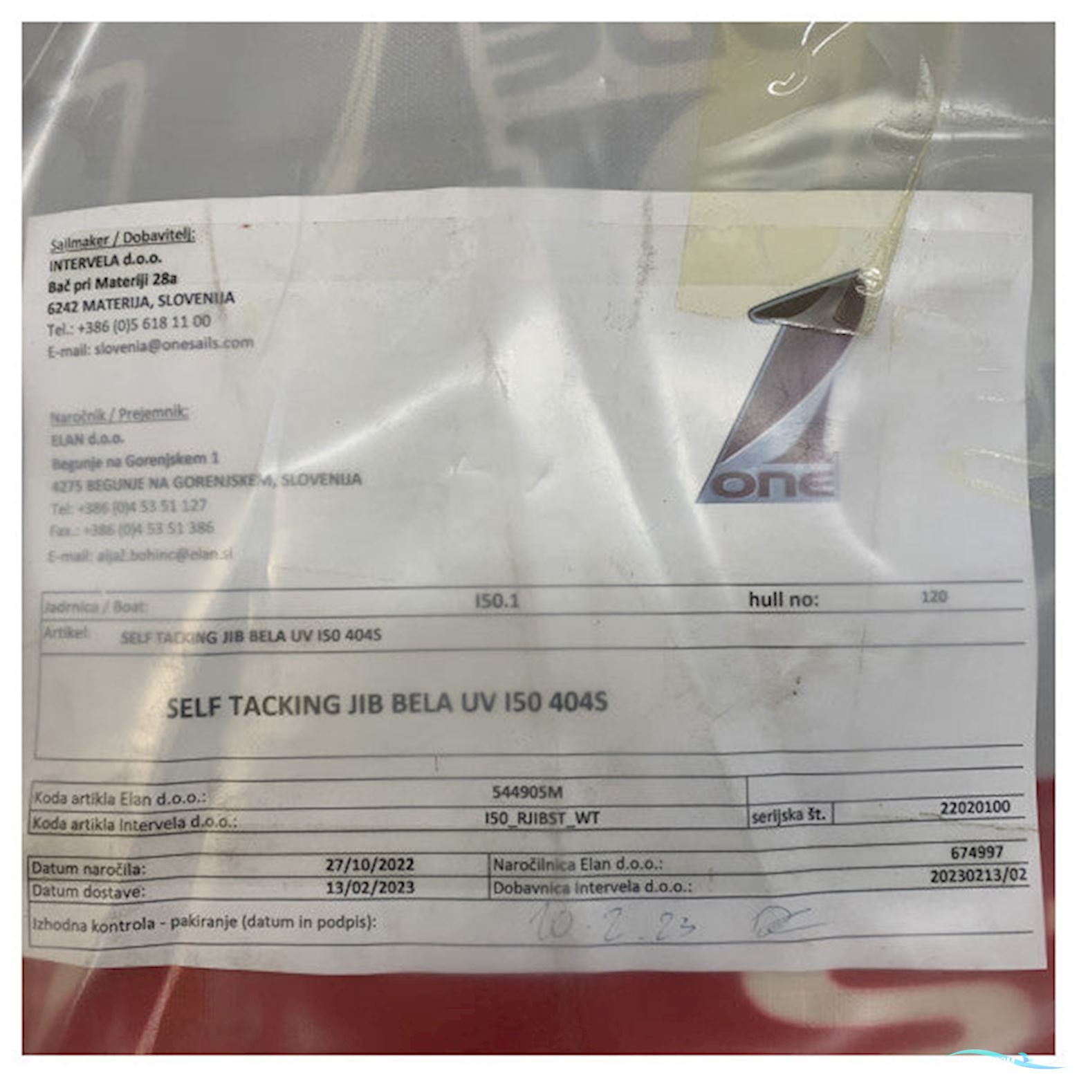 Onesails One Sails Self Tacking Jib Bela UV For Elan 404S Bootszubehör 2026, Niederlande