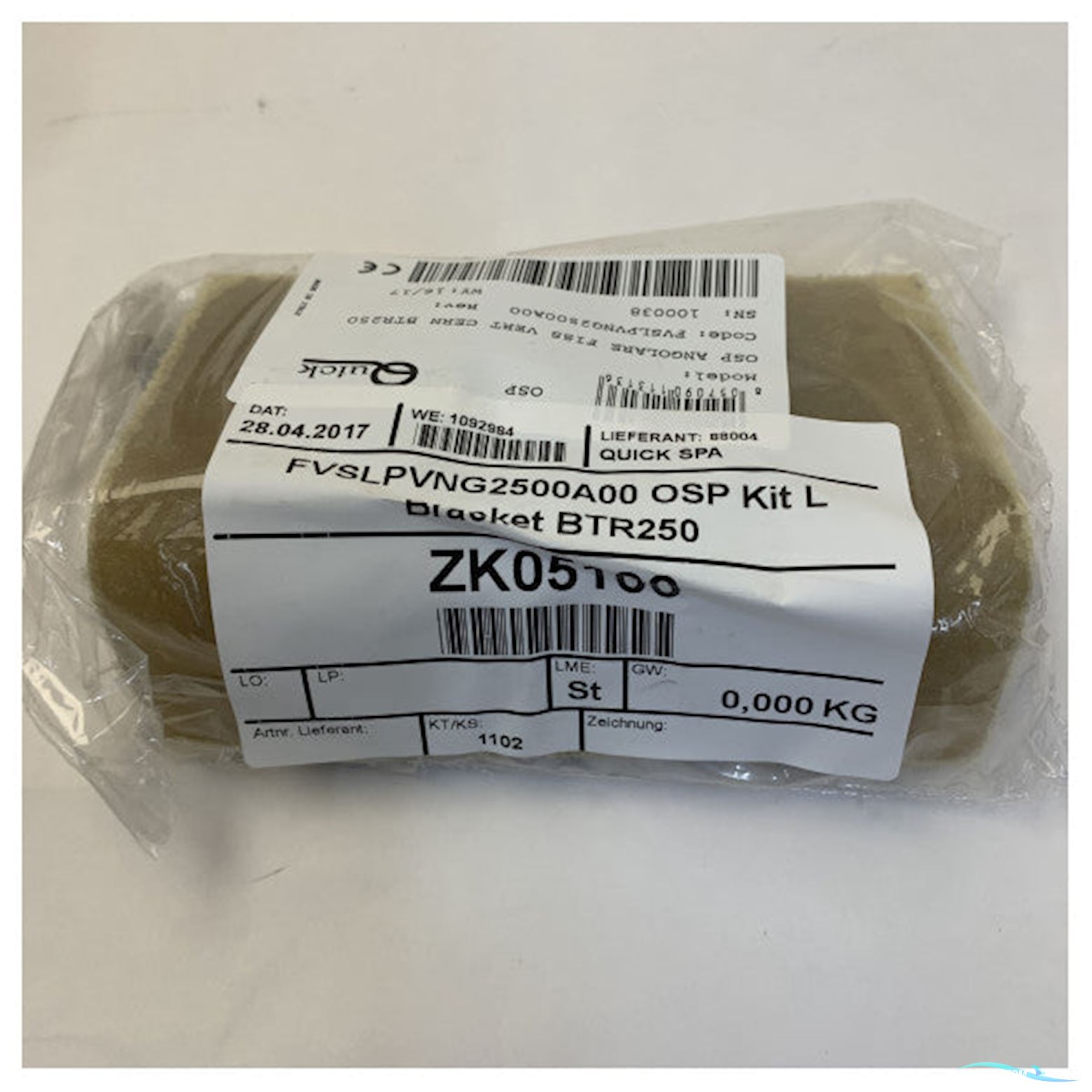 Quick BTQR240-140 GRP Bowthruster Build-In Flange