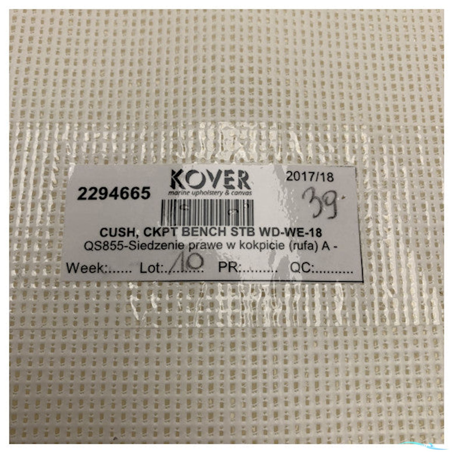 Quicksilver 855 Cockpit Bench Seat Cushion Starboard Side - 2294665