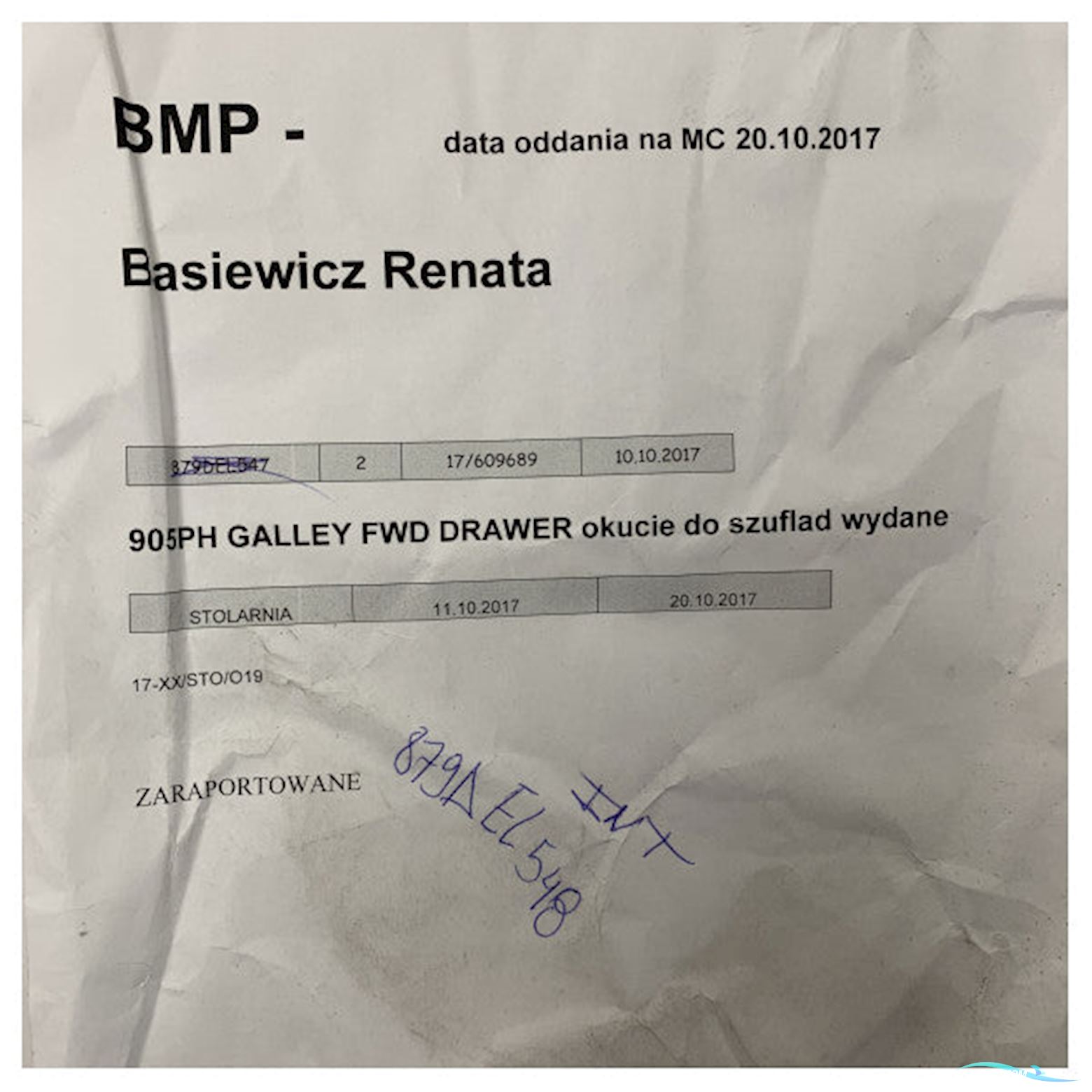 Quicksilver 905 Pilothouse Galley Cabinet Drawer Wood - 879DEL548