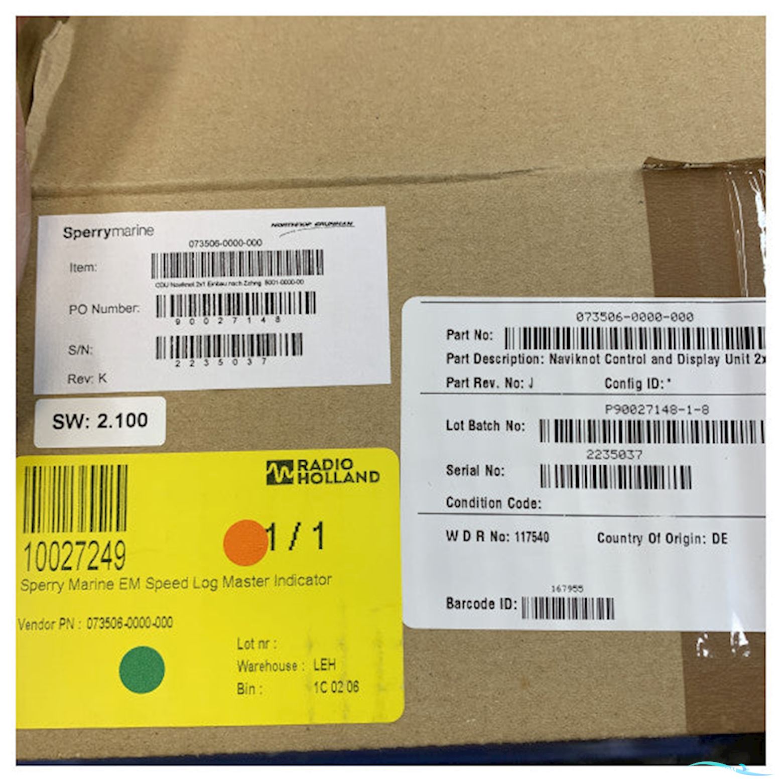 Sperry Marine 073506-0000-000 Naviknot EM Speedlog Master Control Unit