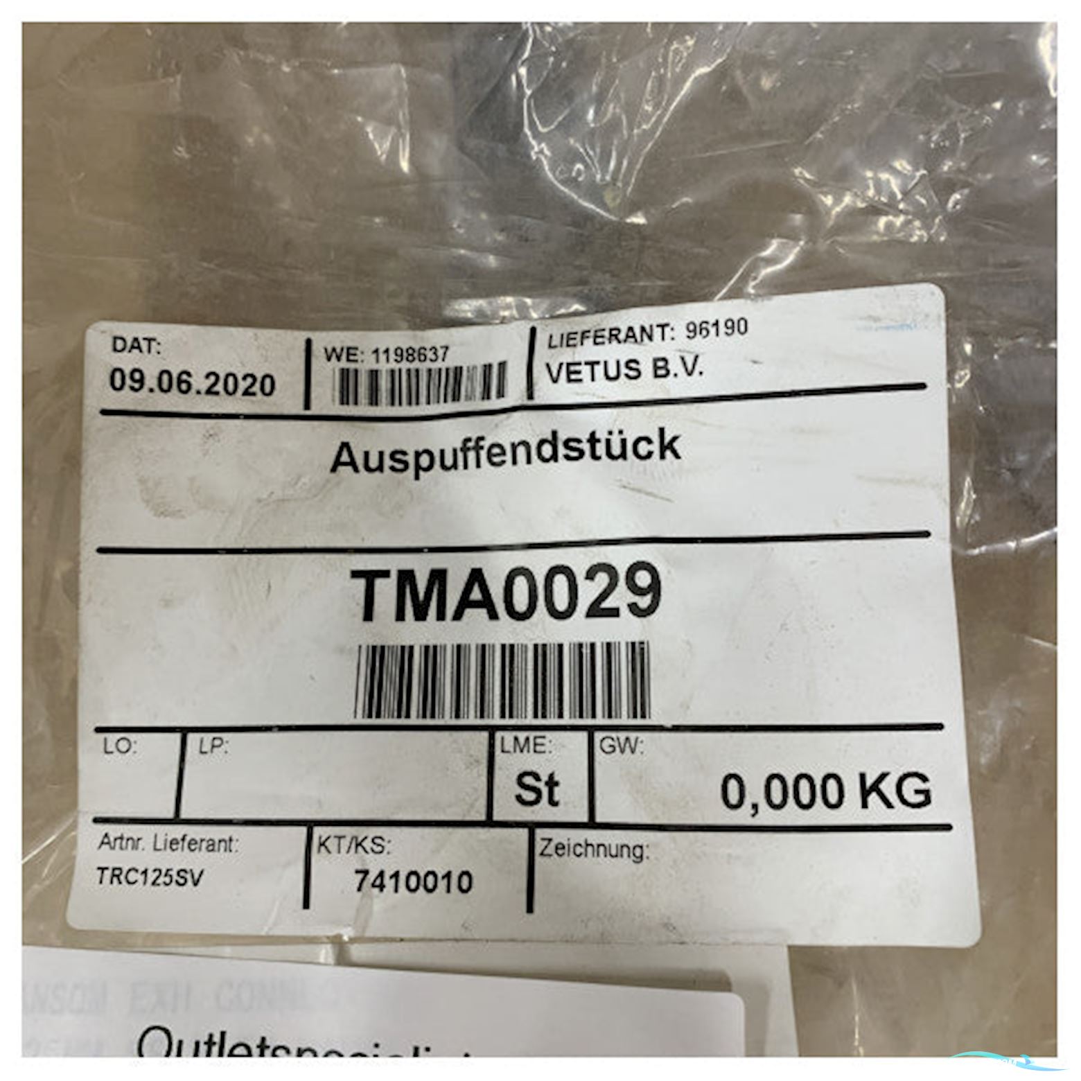 Vetus TRC125SV Stainless Steel Transom Exhaust Connection 125 mm