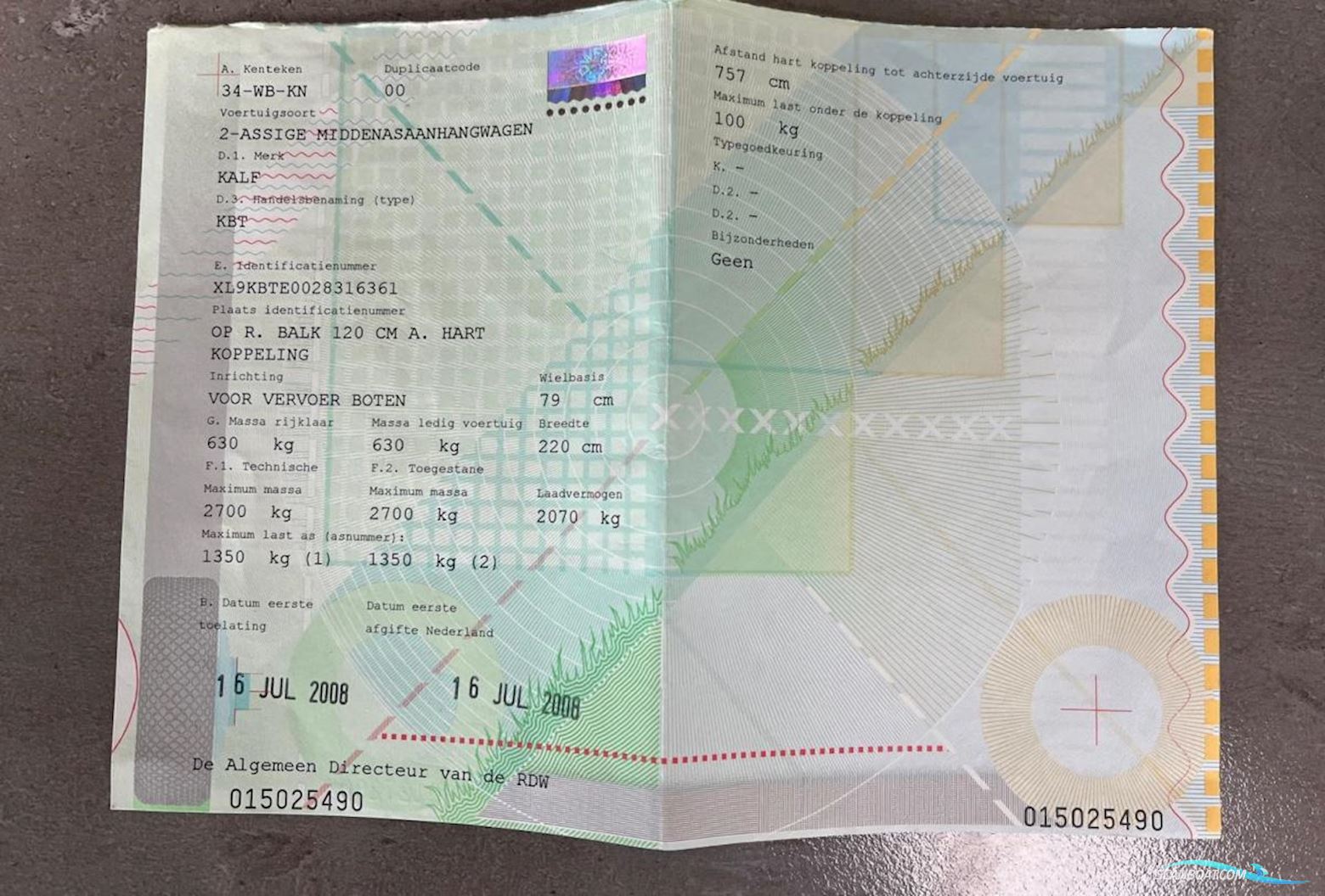 Kalf Boottrailers 2700 kg Trailering