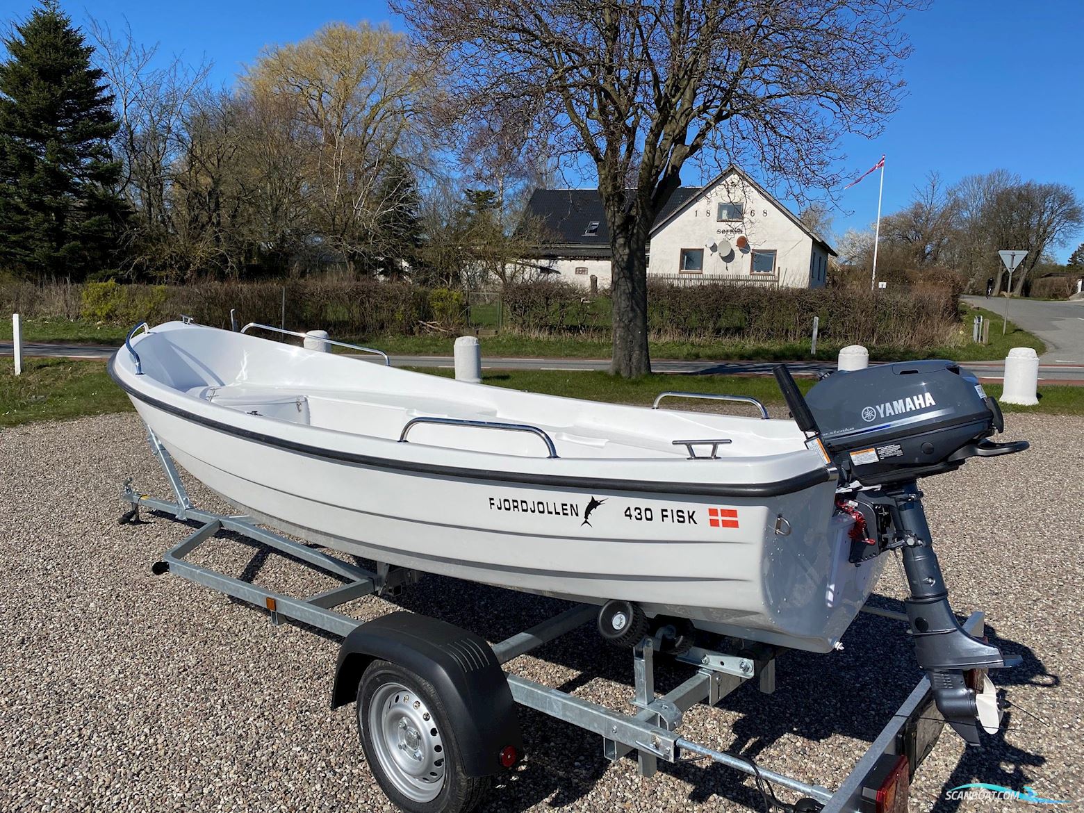 Fjordjollen 430 Fisk Dinghy 2020, met Yamaha F5Amhs motor, Denemarken