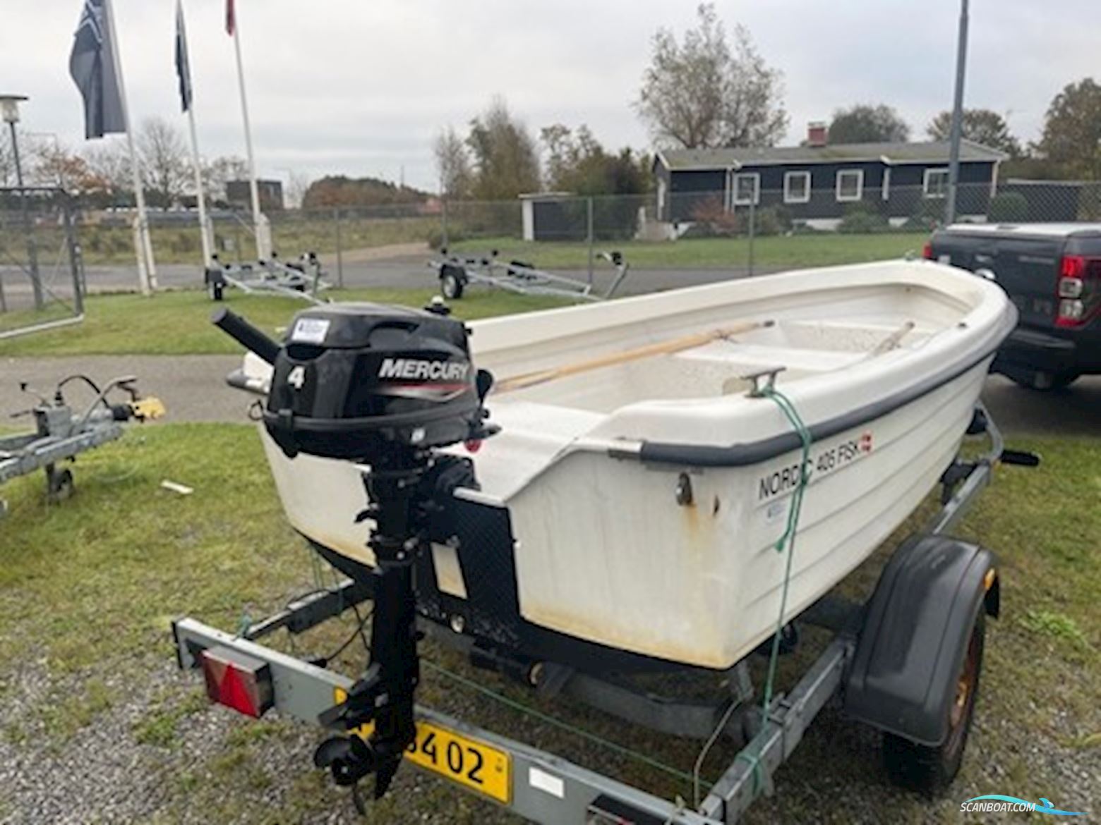 Nordic 405 Fisk med Mercury F4 MH 4-takt Dinghy 2025, Denemarken
