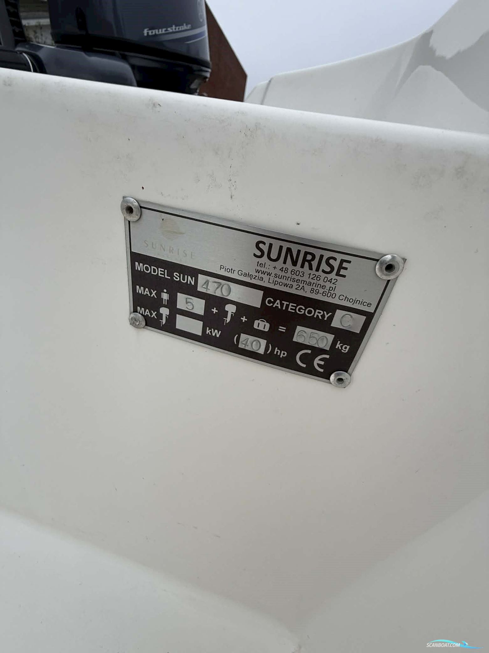 Sunrise / Fjordjollen 470 med 25 hk Yamaha