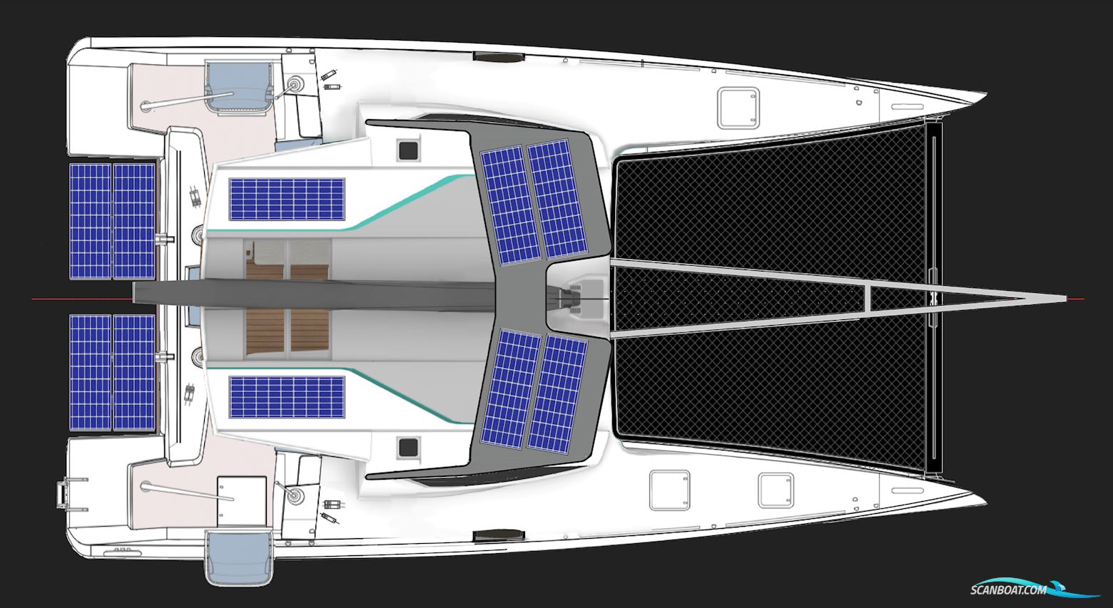 PS36 - Fast Container Ship Catamaran Flerskrogsbåd 2023, med 2 x El. Oceanvolt Set Engine motor, Danmark