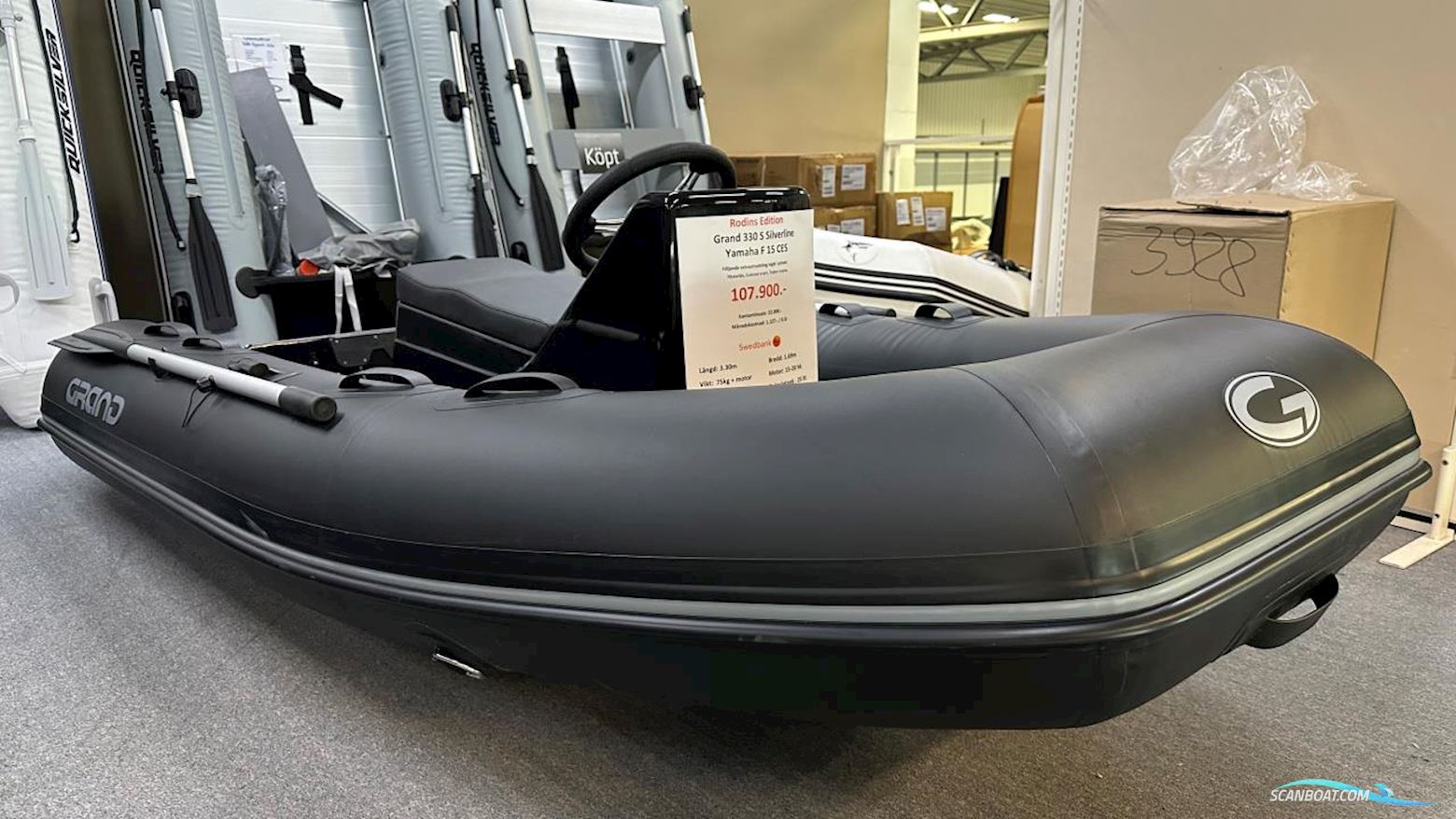 Grand S330 Gummibåt / Rib 2023, med Mercury motor, Sverige